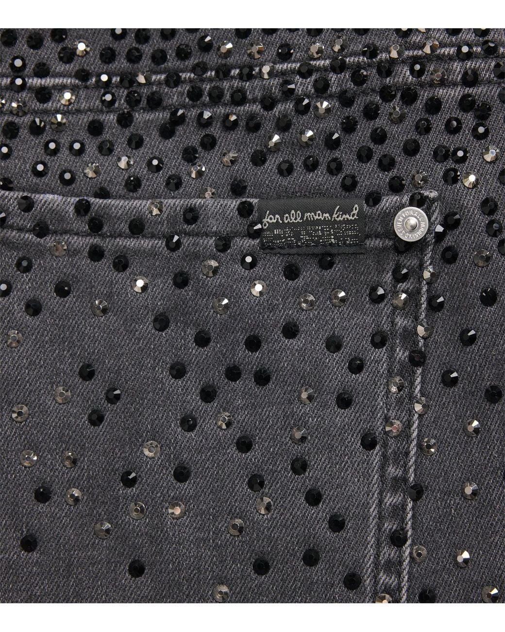 7 For All Mankind Gray Embellished Stovepipe Straight Ankle Jeans