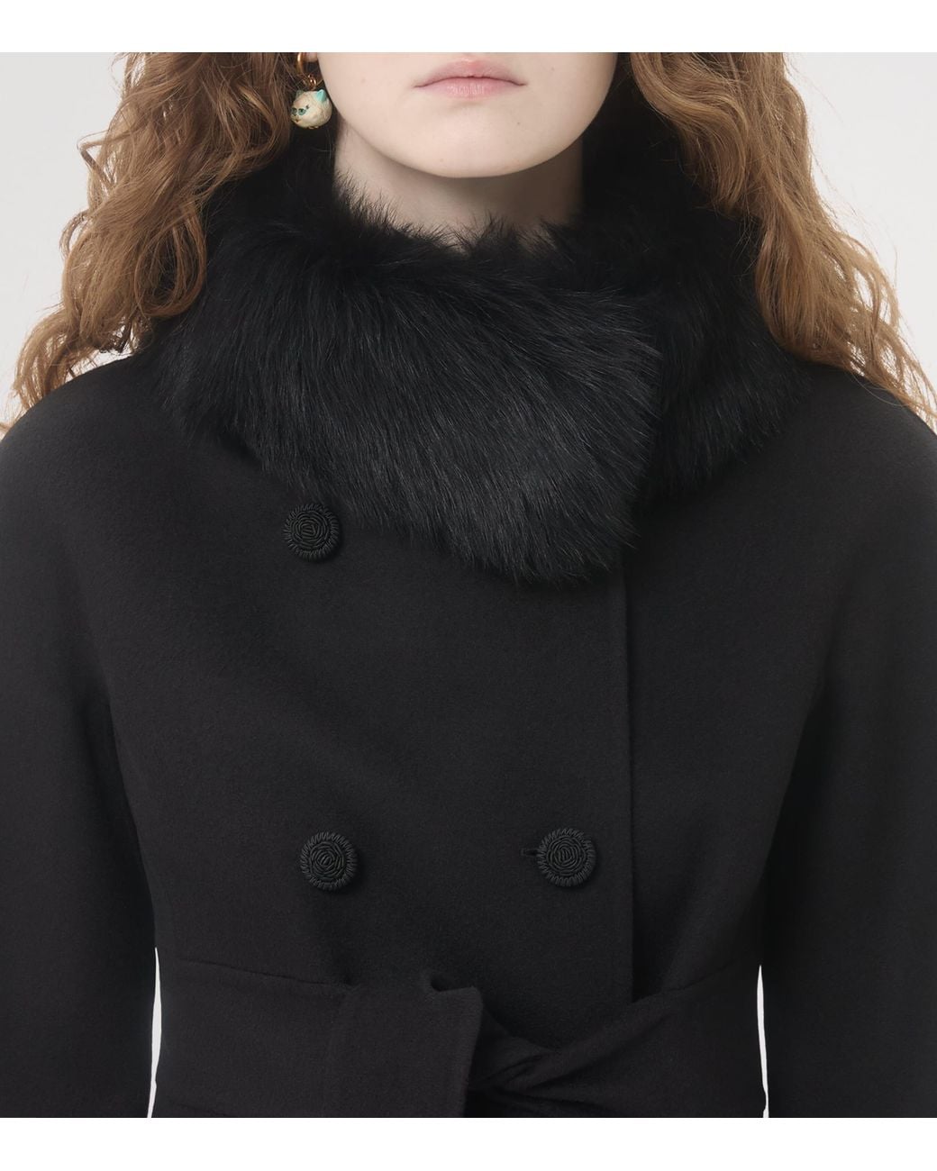 Valentino Black Virgin Wool-Cashmere Belted Coat