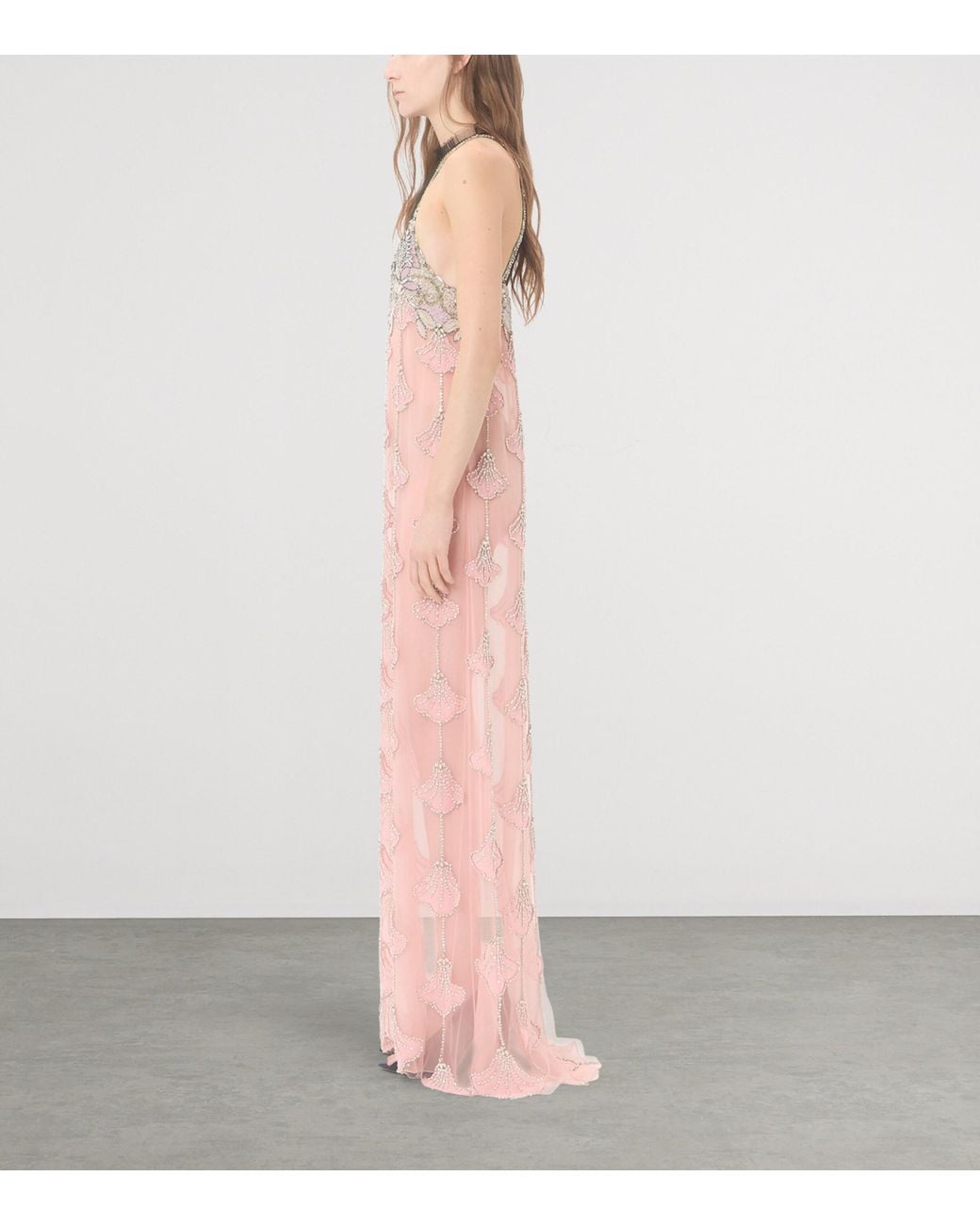 Valentino Pink Embellished Tulle Gown