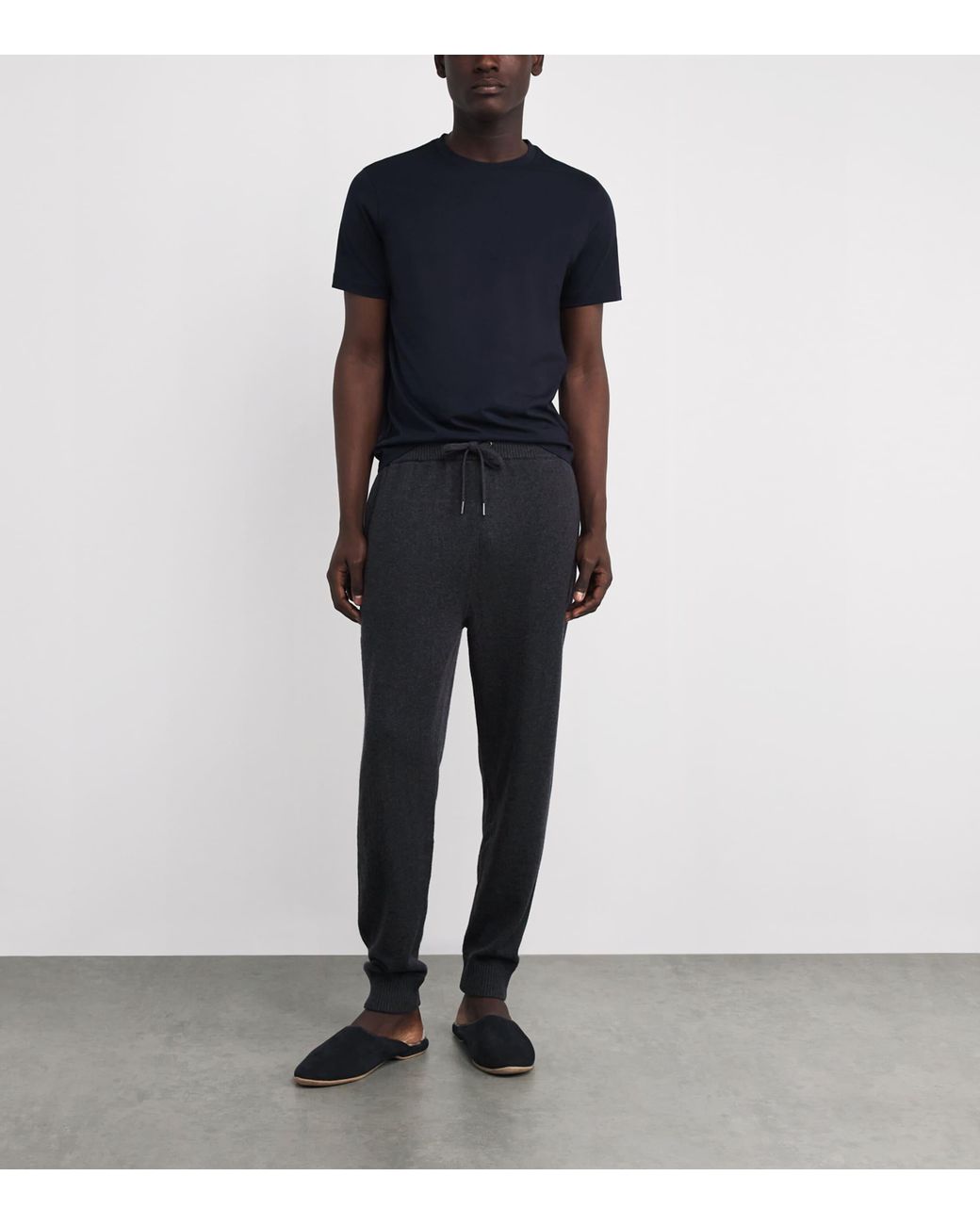 Derek Rose Black Cashmere Finley Sweatpants for men