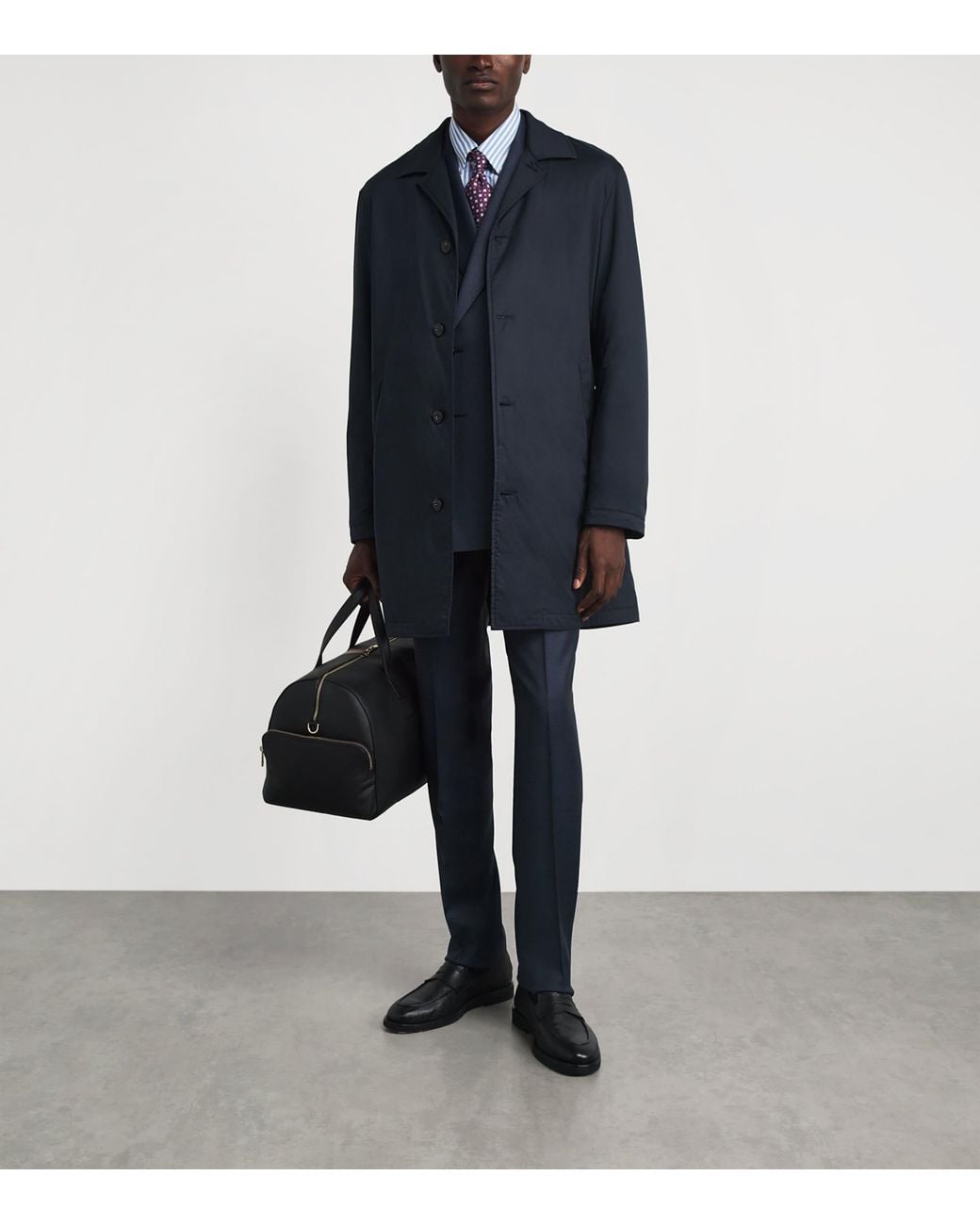 Canali Blue Technical Car Coat for men