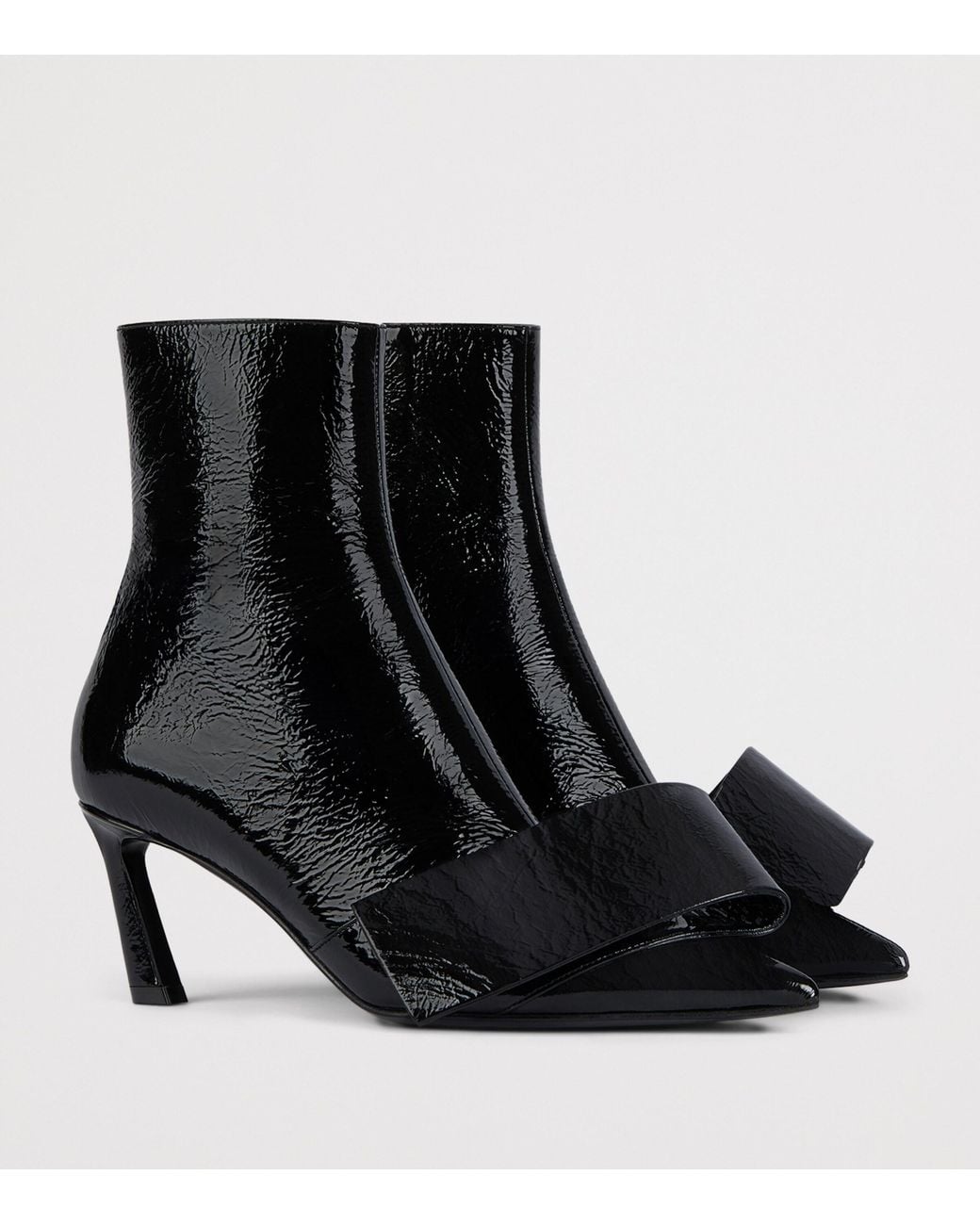 Givenchy Black Leather Twisted Ribbon Ankle Boots 65