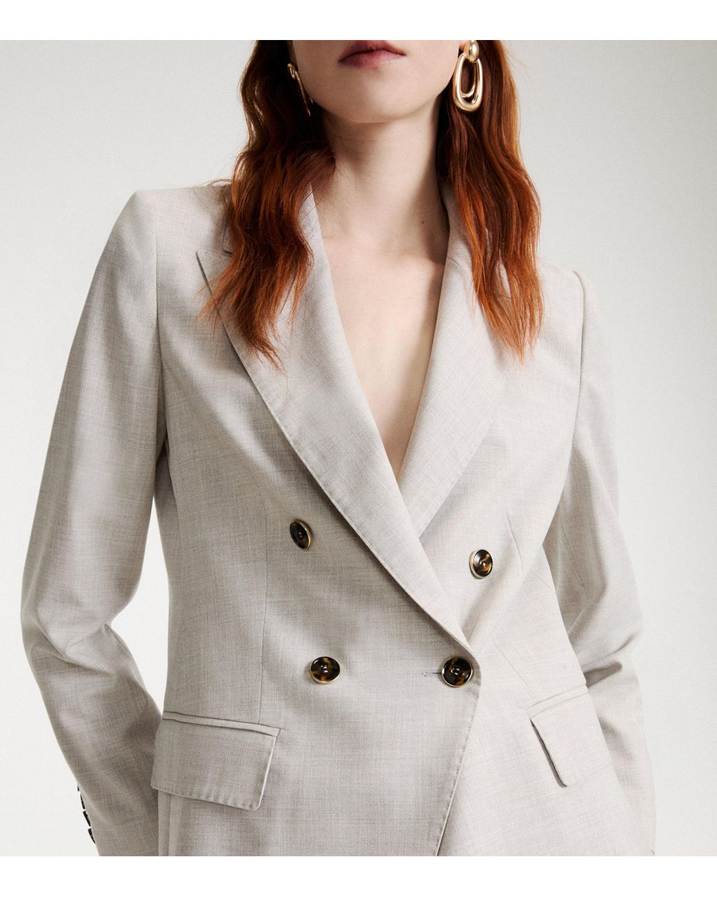 Marella White Double-Breasted Blazer