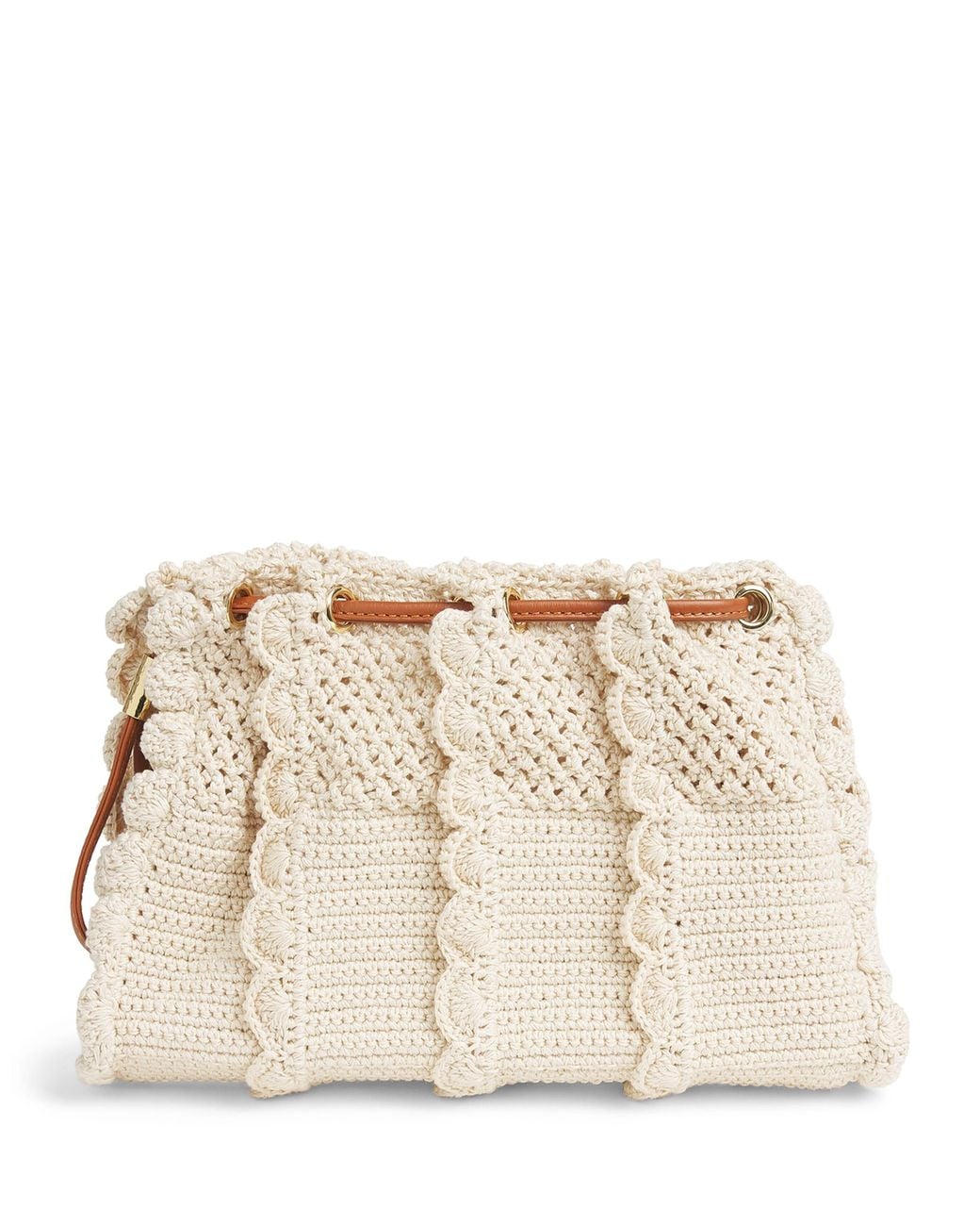 Ulla Johnson Natural Small Crochet Adria Clutch Bag
