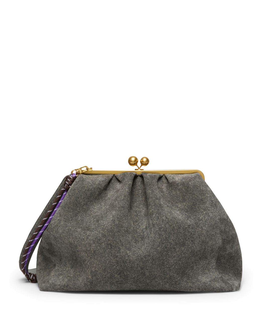 Weekend by Maxmara Green Large Split Calfskin Pasticcino Clutch Bag