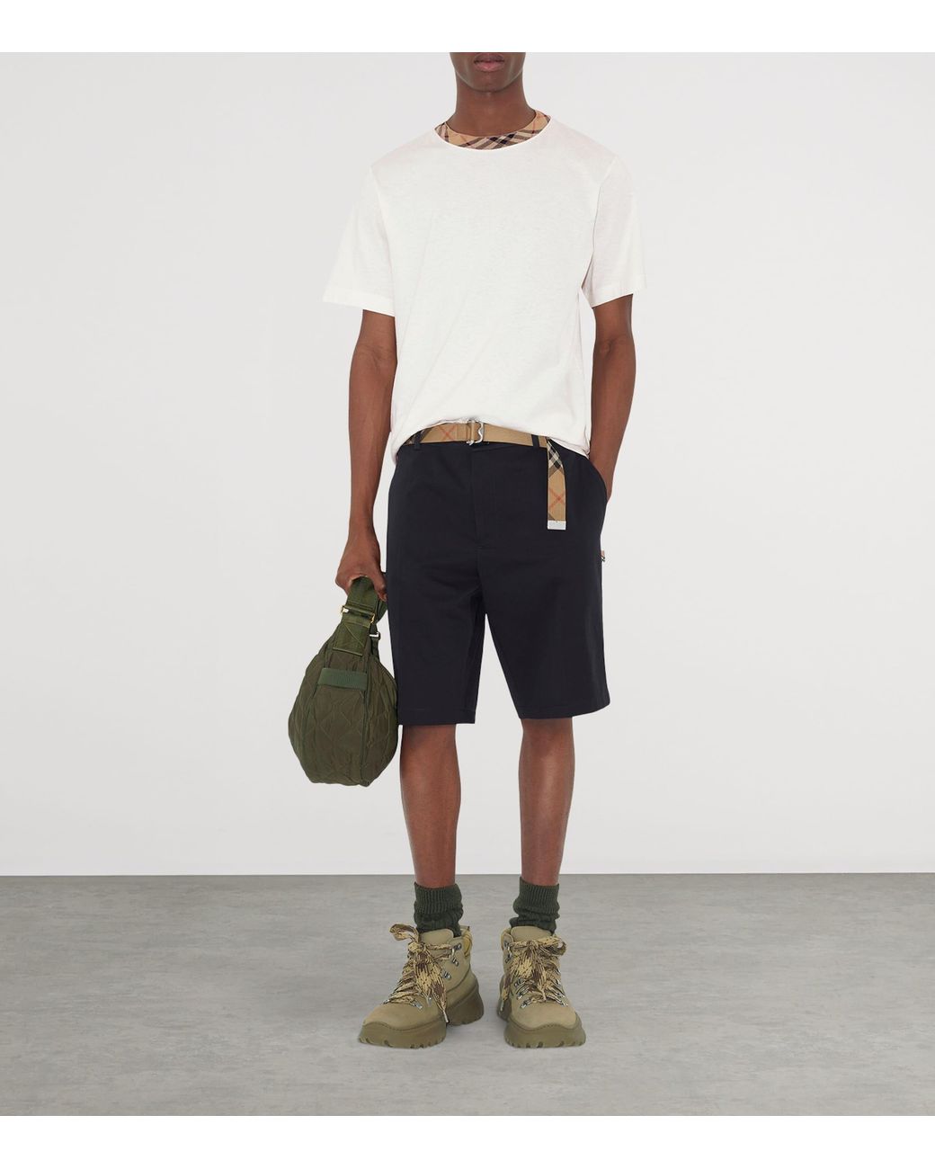 Burberry Blue Cotton Ekd Slim Shorts for men
