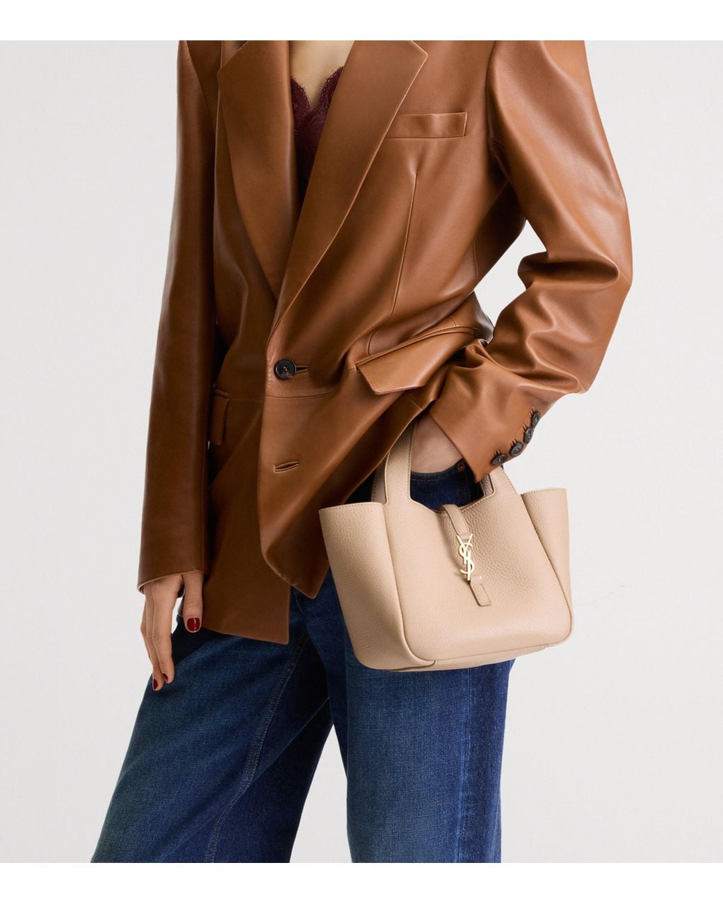 Saint Laurent Natural Baby Le 5 À 7 Shoulder Bag