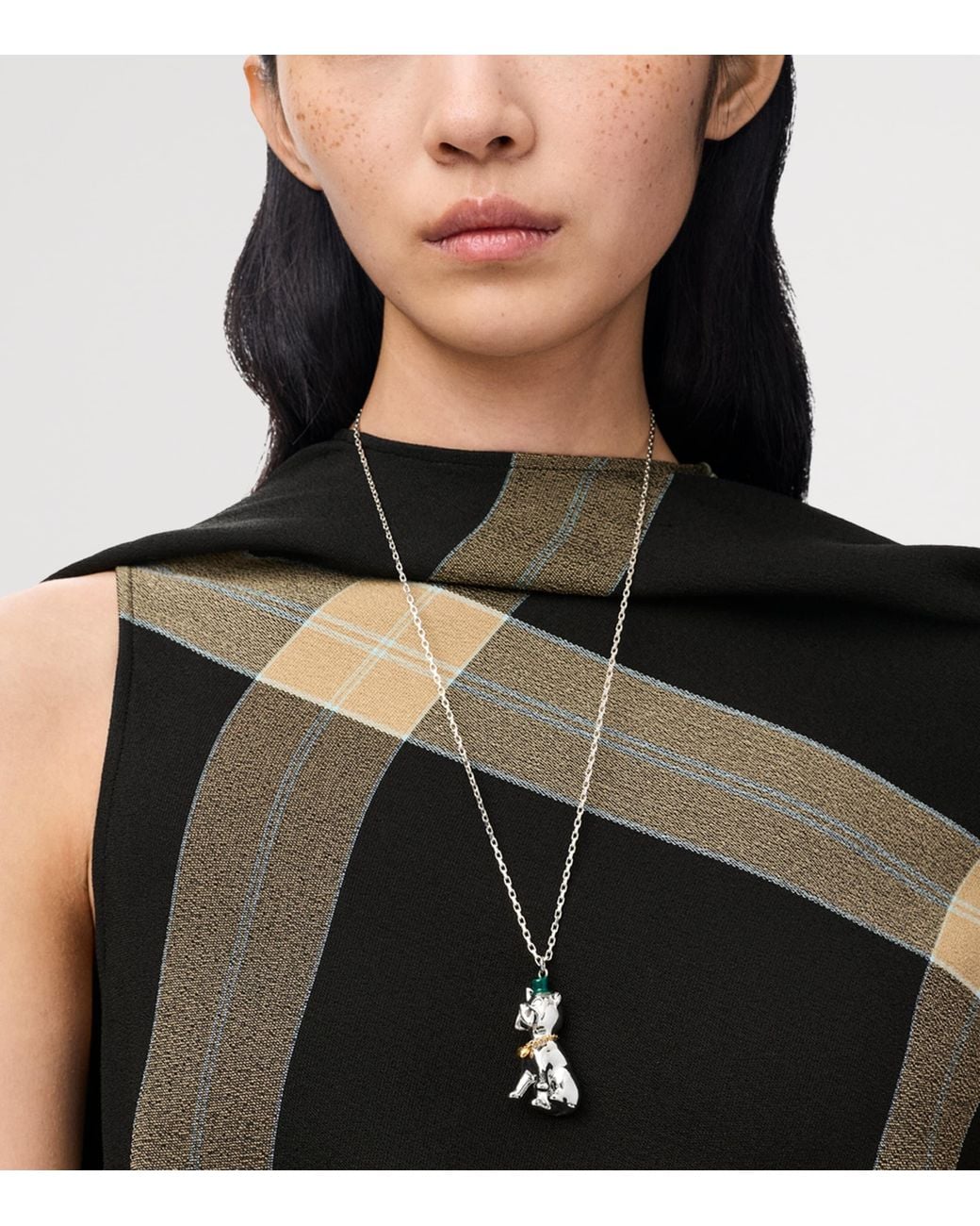 Loewe White Sterling Dog Necklace
