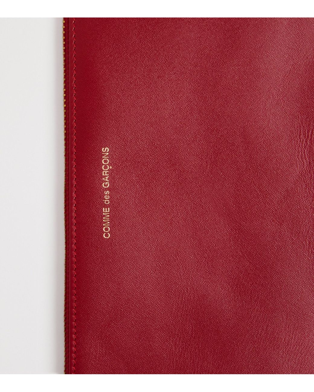 Comme des Garçons Red Large Leather Zipped Pouch for men
