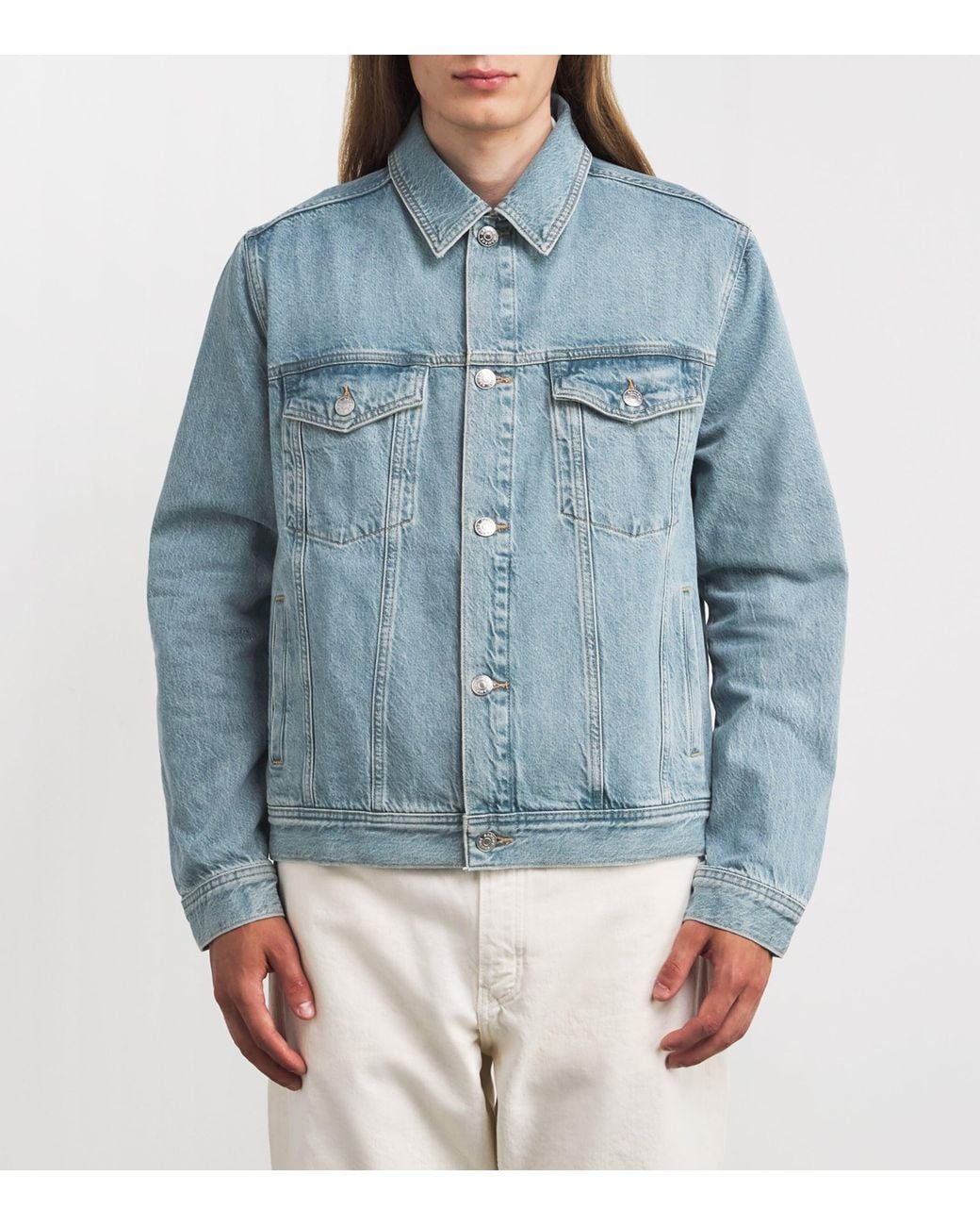 Samsøe & Samsøe Blue Organic Cotton Denim Jacket for men