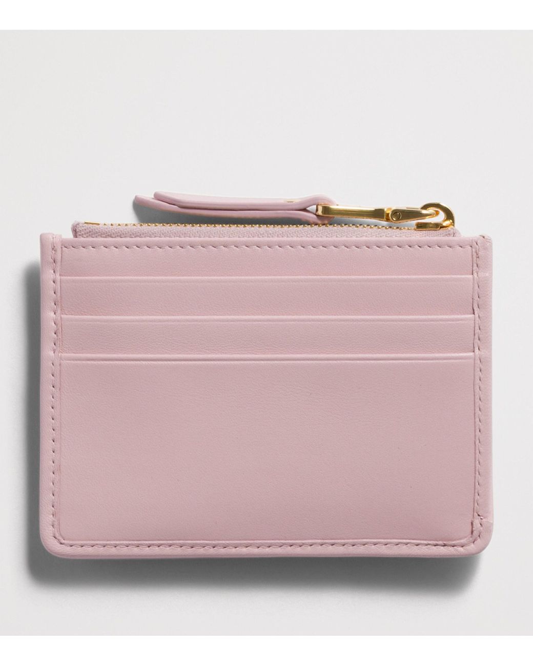 Miu Miu Pink Leather Matelassé Zipped Card Holder