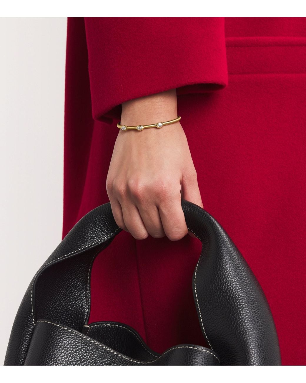 Jade Trau Natural Small And Diamond Plié Maverick Station Bangle