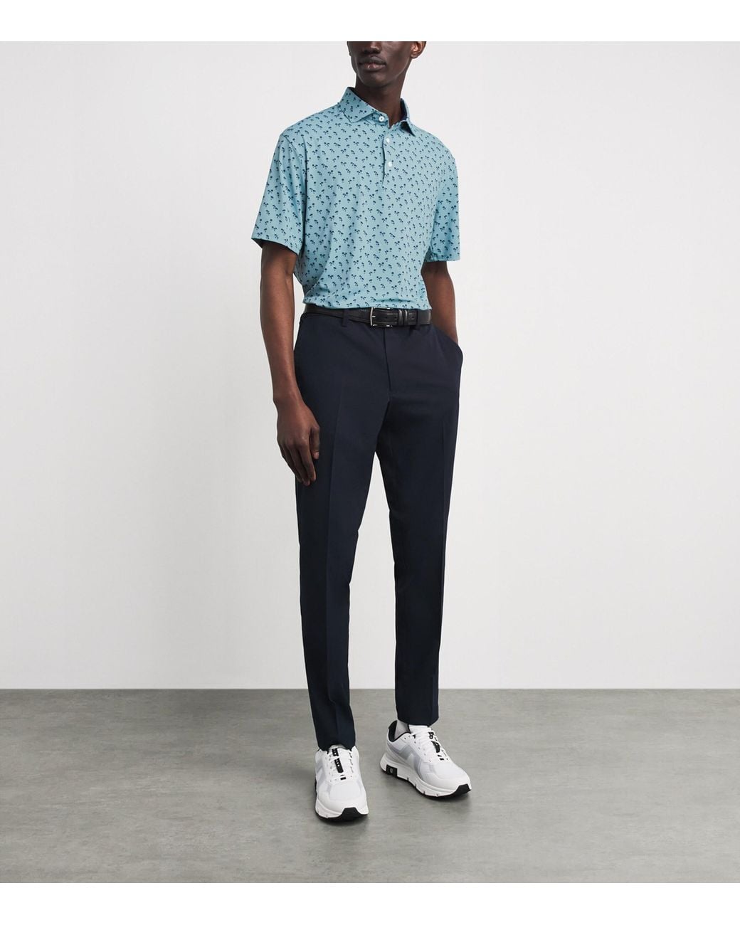 Kjus Blue Printed Golfer Polo Shirt for men