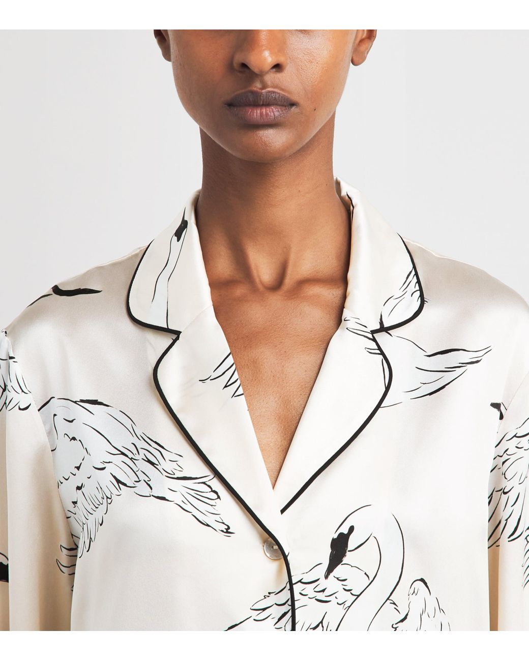 Olivia Von Halle White Silk Lila Blanca Swan Pyjamas