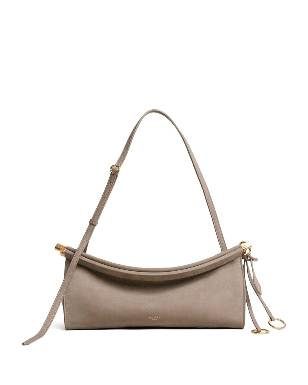 Alaïa Natural Medium Nubuck Le Click East West Shoulder Bag
