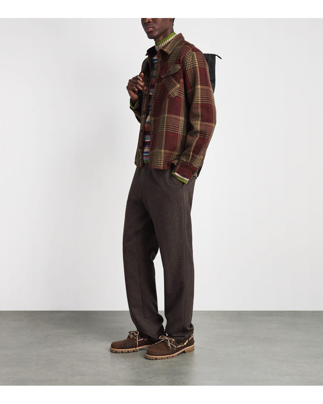Barbour Brown Cotton Houndstooth Millom Overshirt for men
