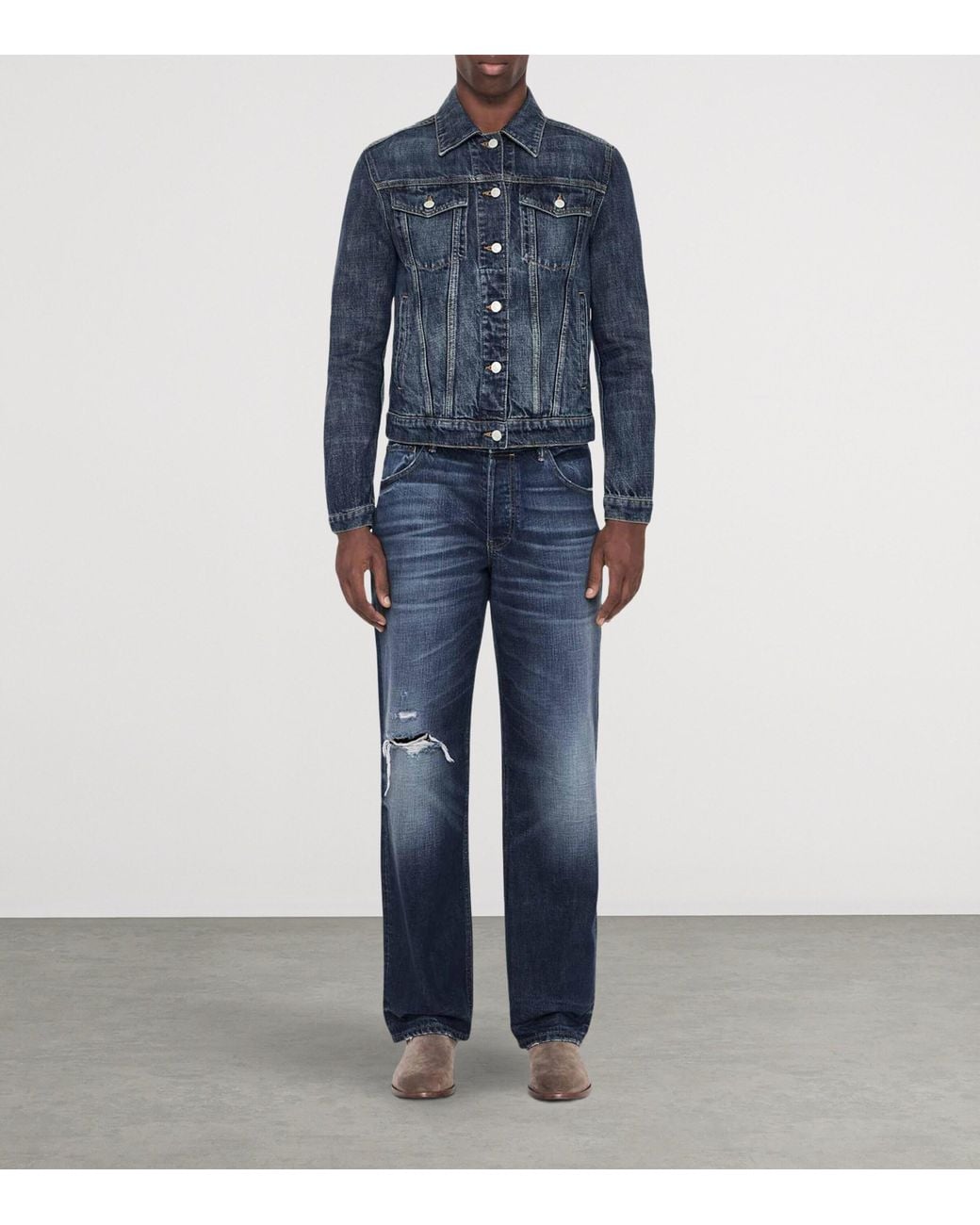 AllSaints Blue Loose Straight Jeans for men