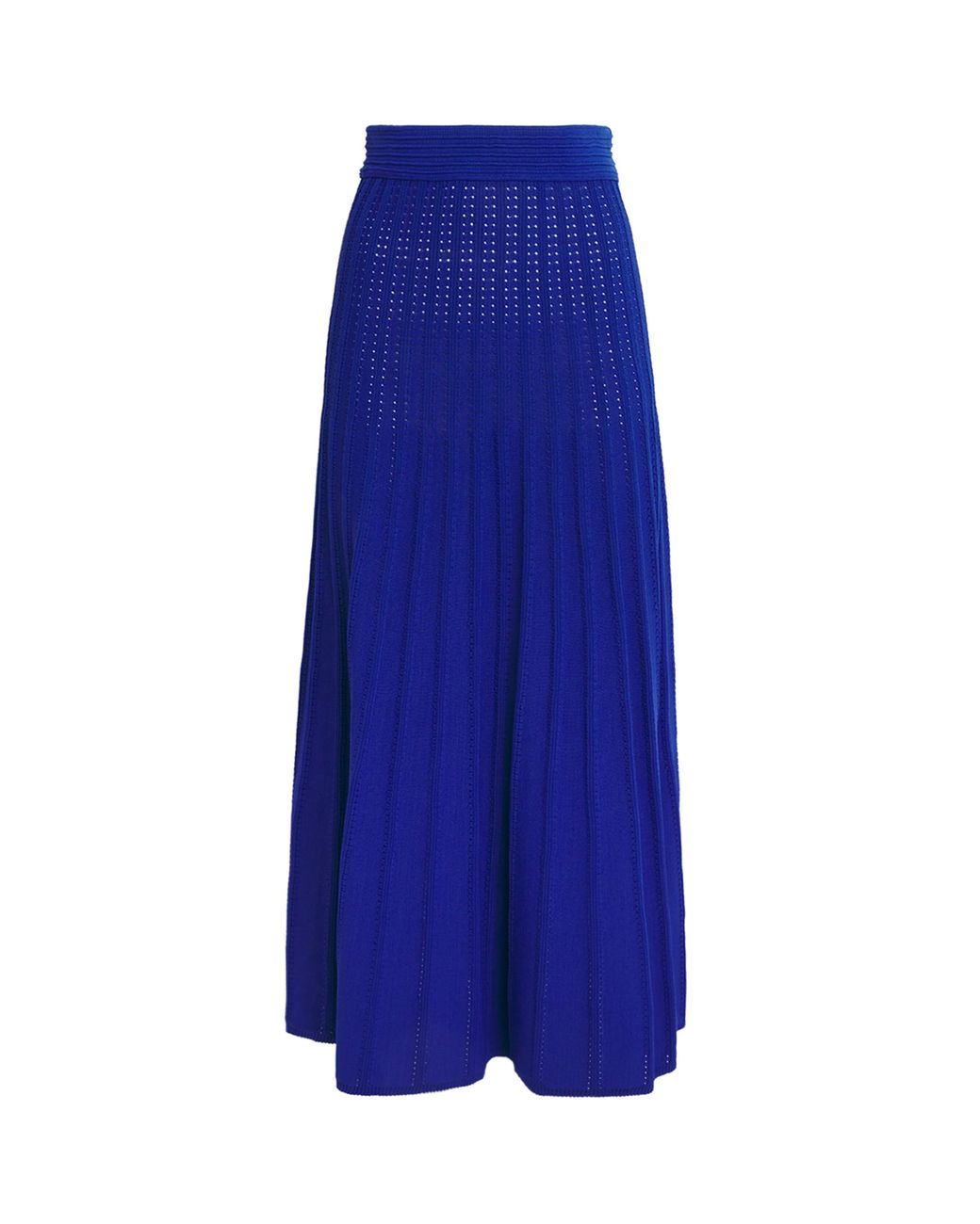 Edeline Lee Blue Knitted Pleated Midi Skirt