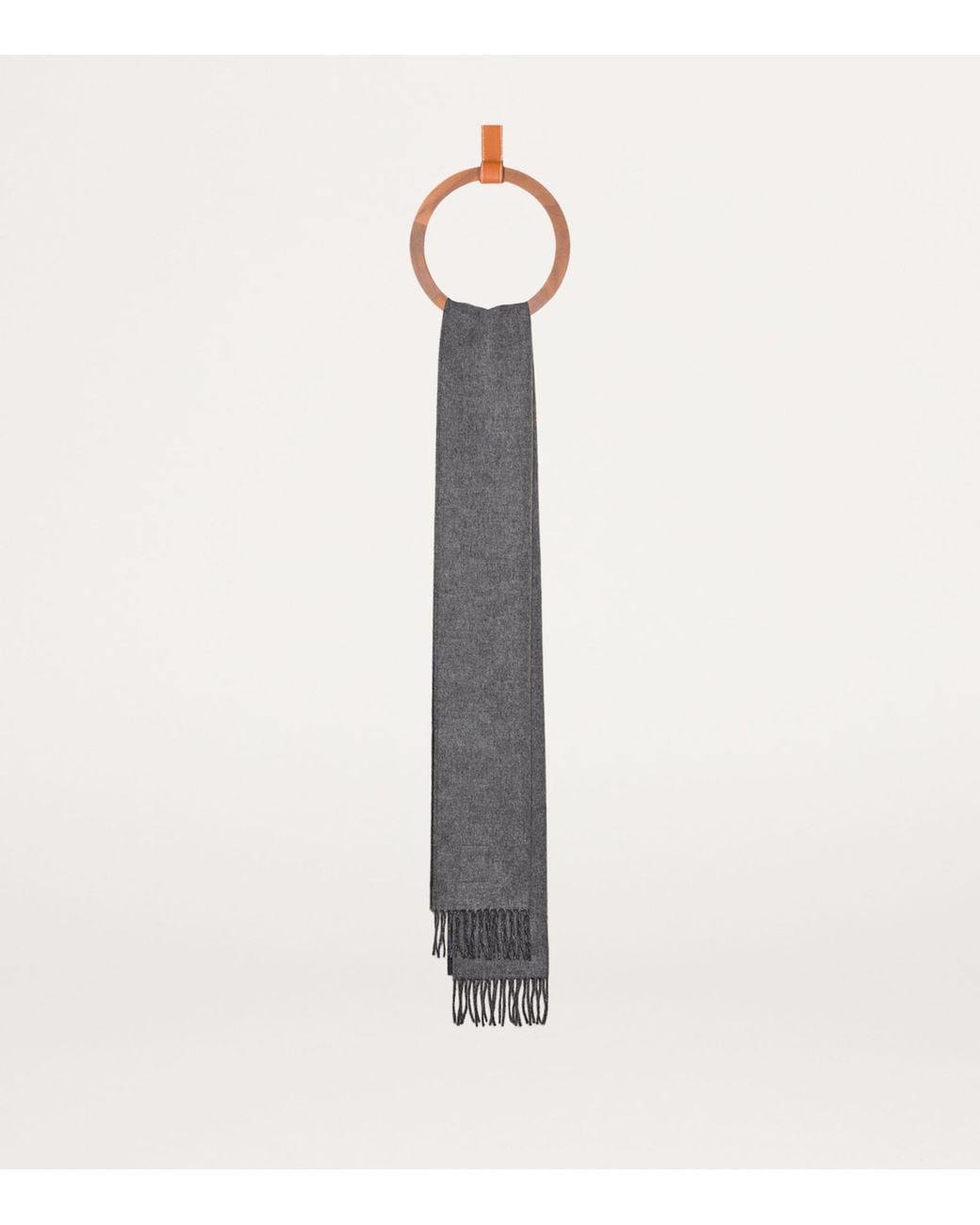 Loewe Gray Wool-Cashmere Anagram Scarf