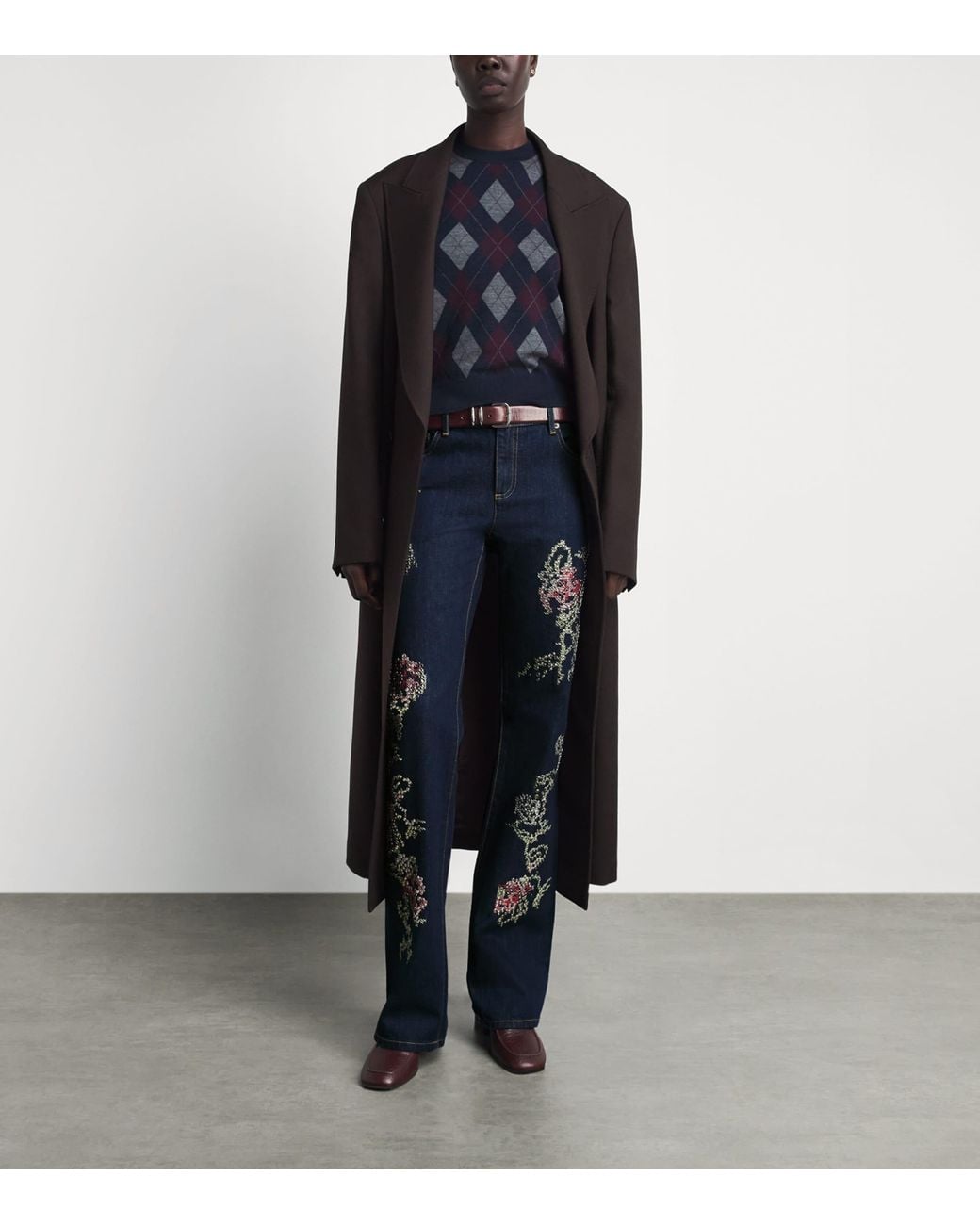 Tory Burch Blue Embellished Bootcut Jeans