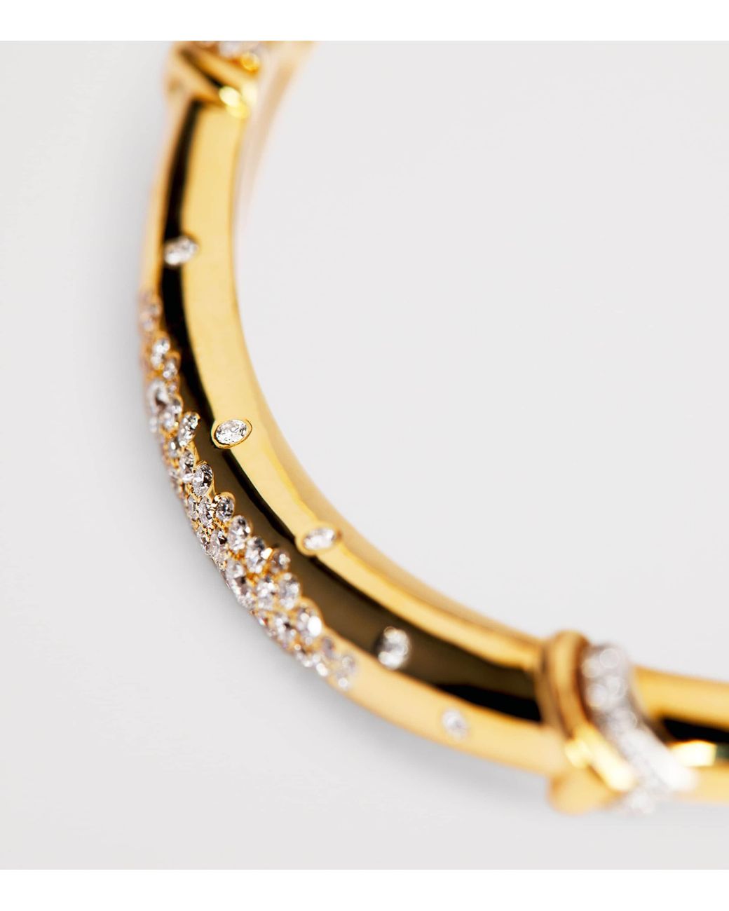 L'Atelier Nawbar Metallic And Diamond Boa Belly Stack Bangle
