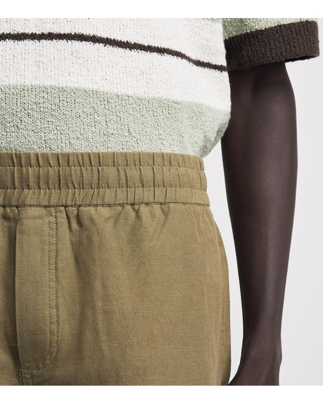 Samsøe & Samsøe Green Linen-Cotton Smith Shorts for men