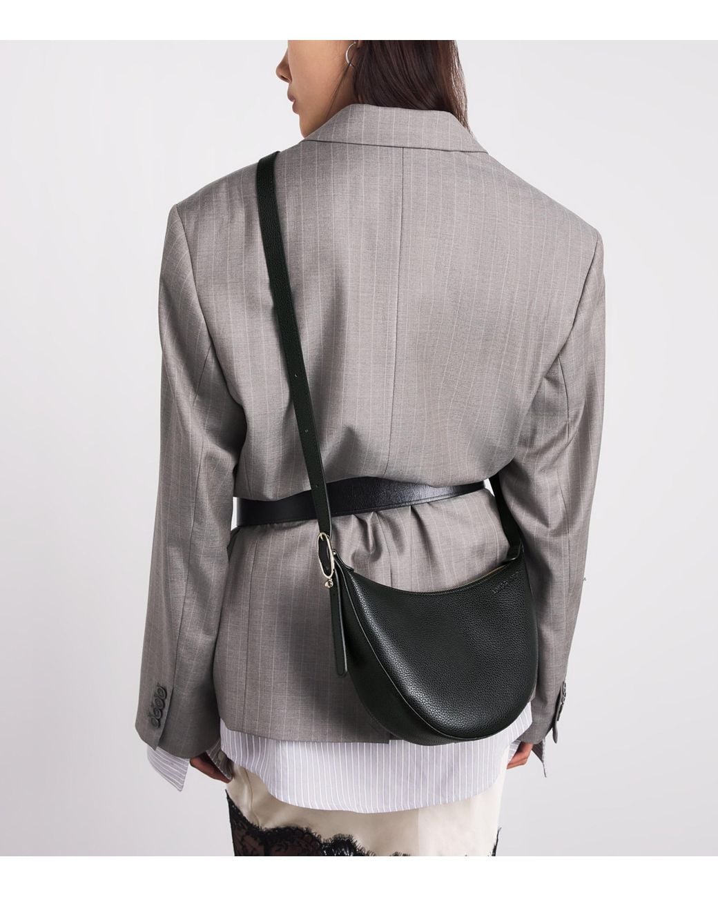 Longchamp Black Leather Le Foulonné Cross-Body Bag