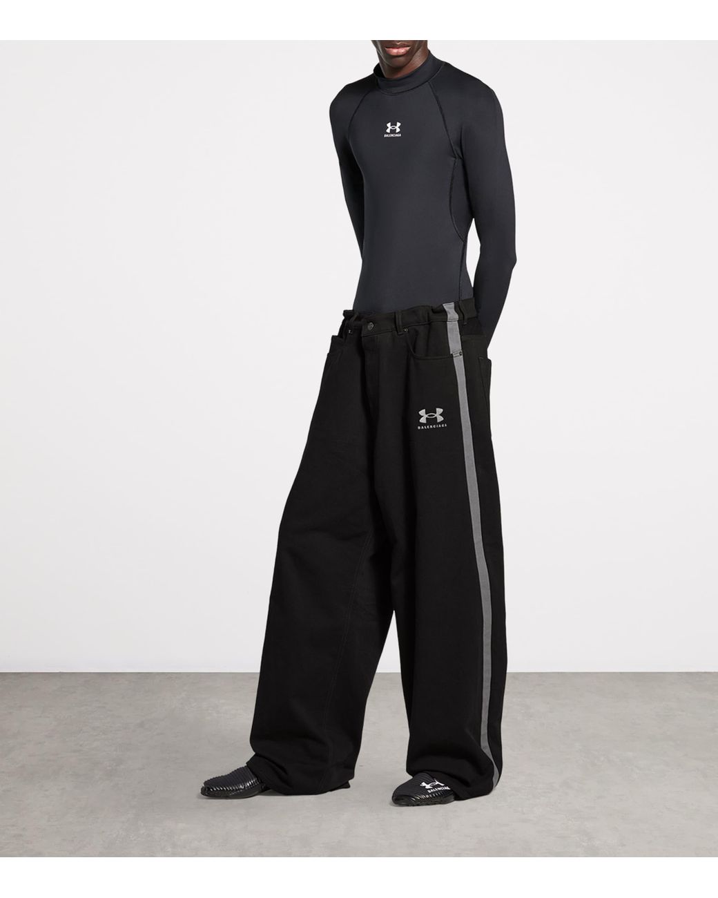 Balenciaga X Under Armour Oversized Track Jeans in Black for