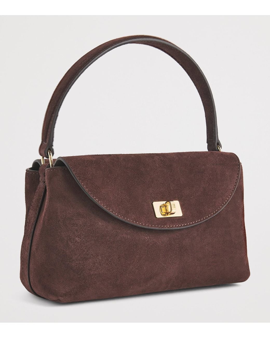 Sandro Purple Mini Suede Le Grand Bazaar Top-Handle Bag