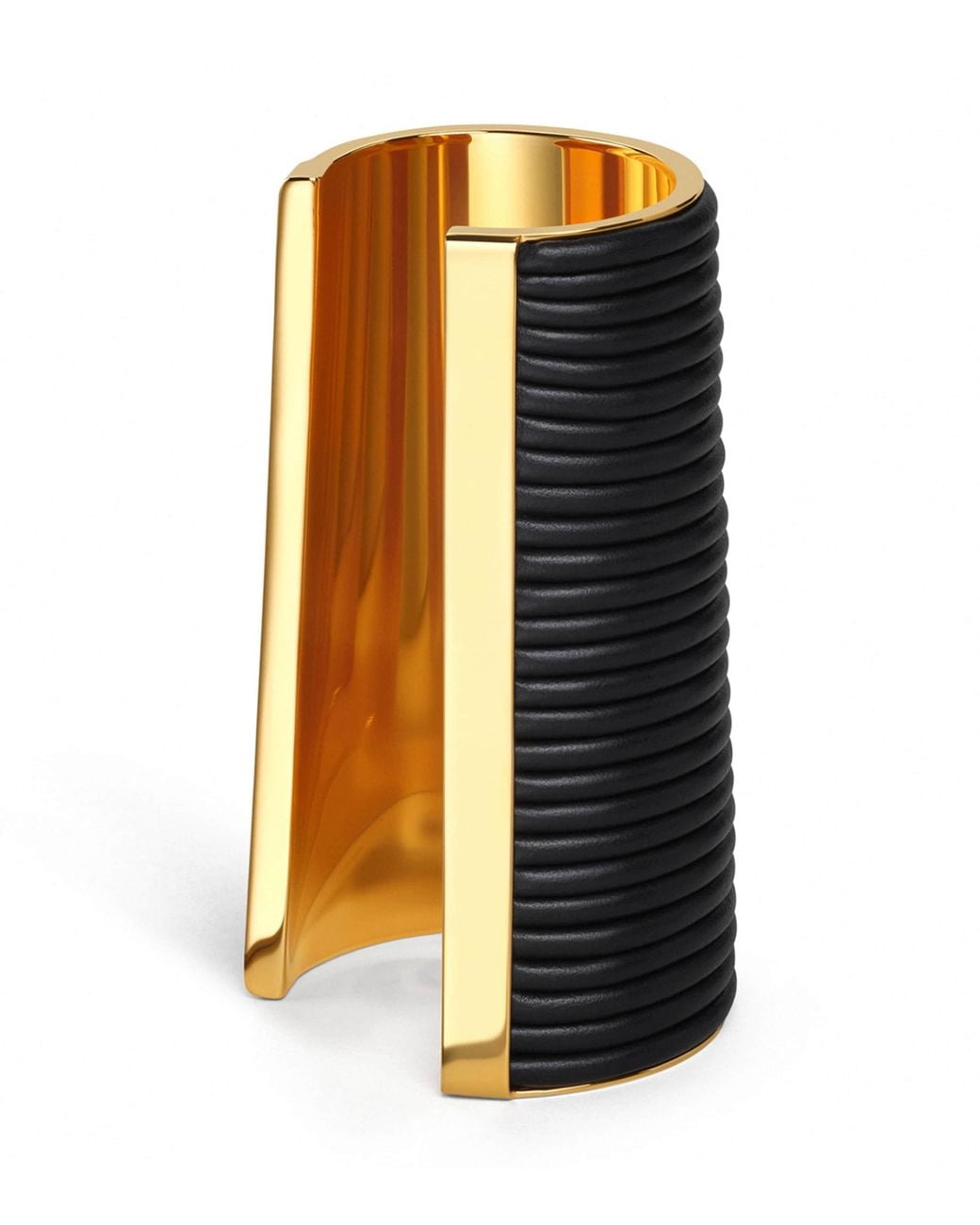 Alaïa Black Large Lambskin Cuff Bracelet