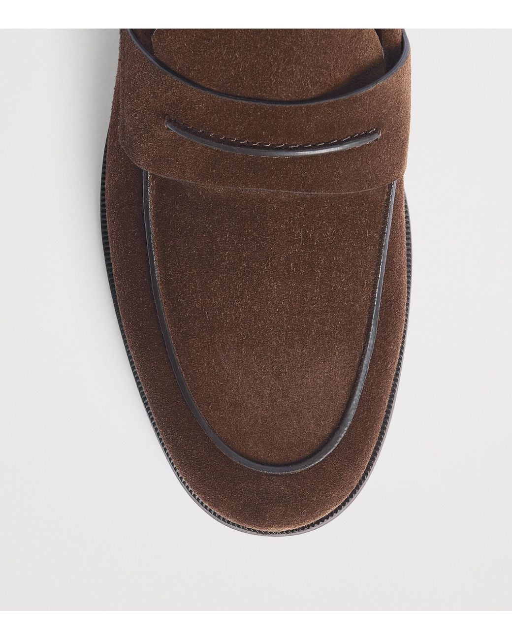 Zegna Brown Suede Penny Loafers