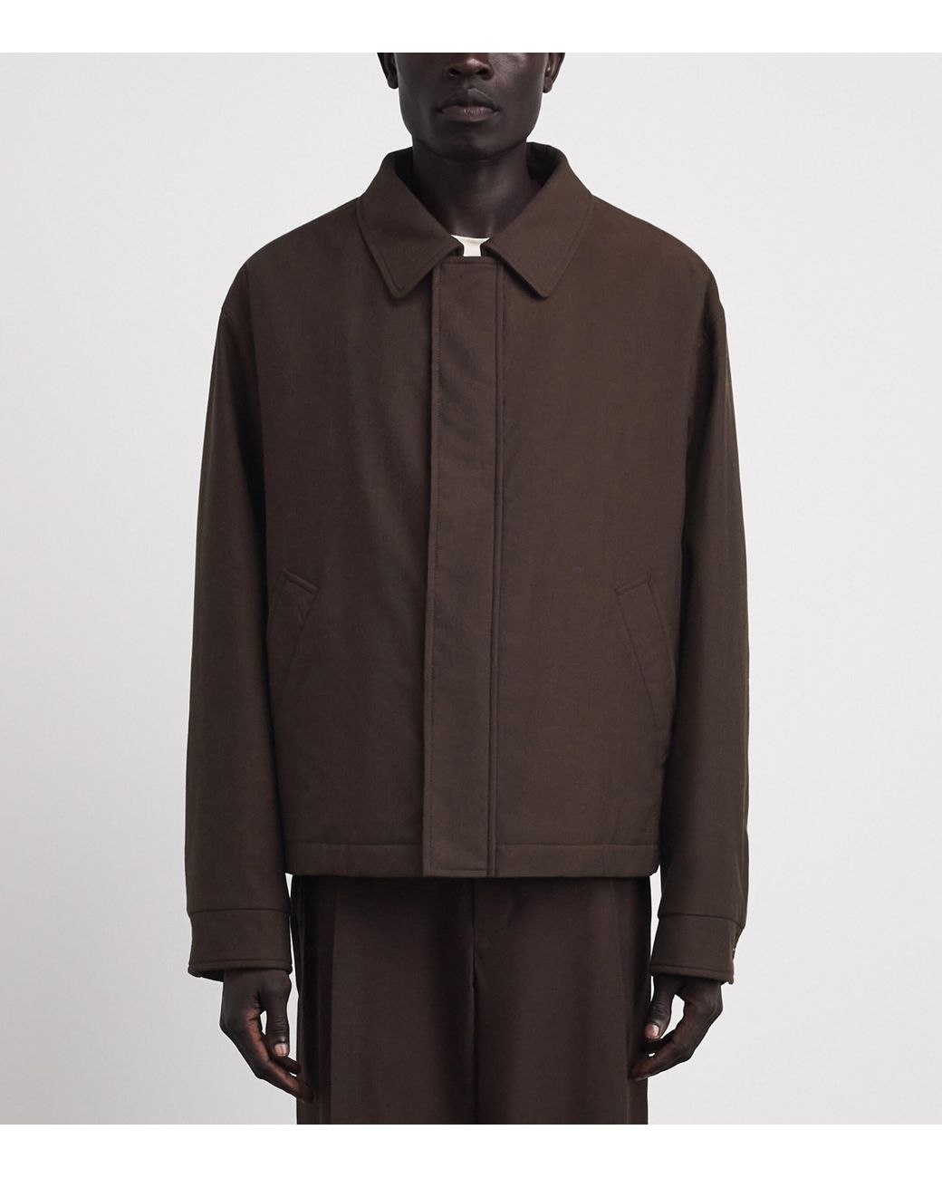 MM6 by Maison Margiela Brown Virgin Wool-Cotton Field Jacket for men