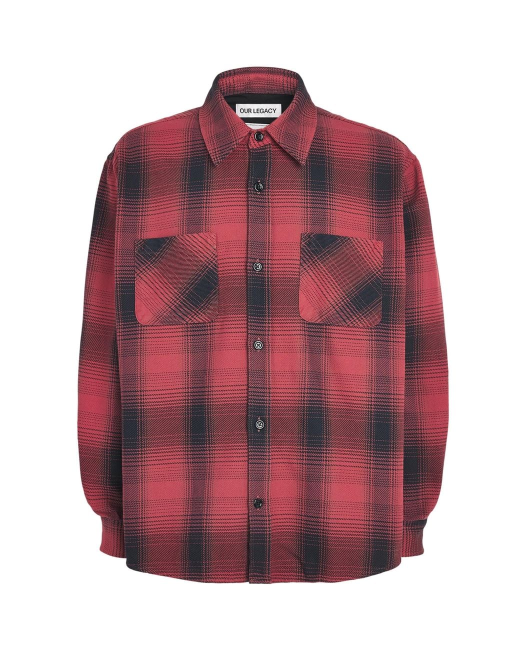 Our Legacy Red Cotton Check Whoppin Shirt for men