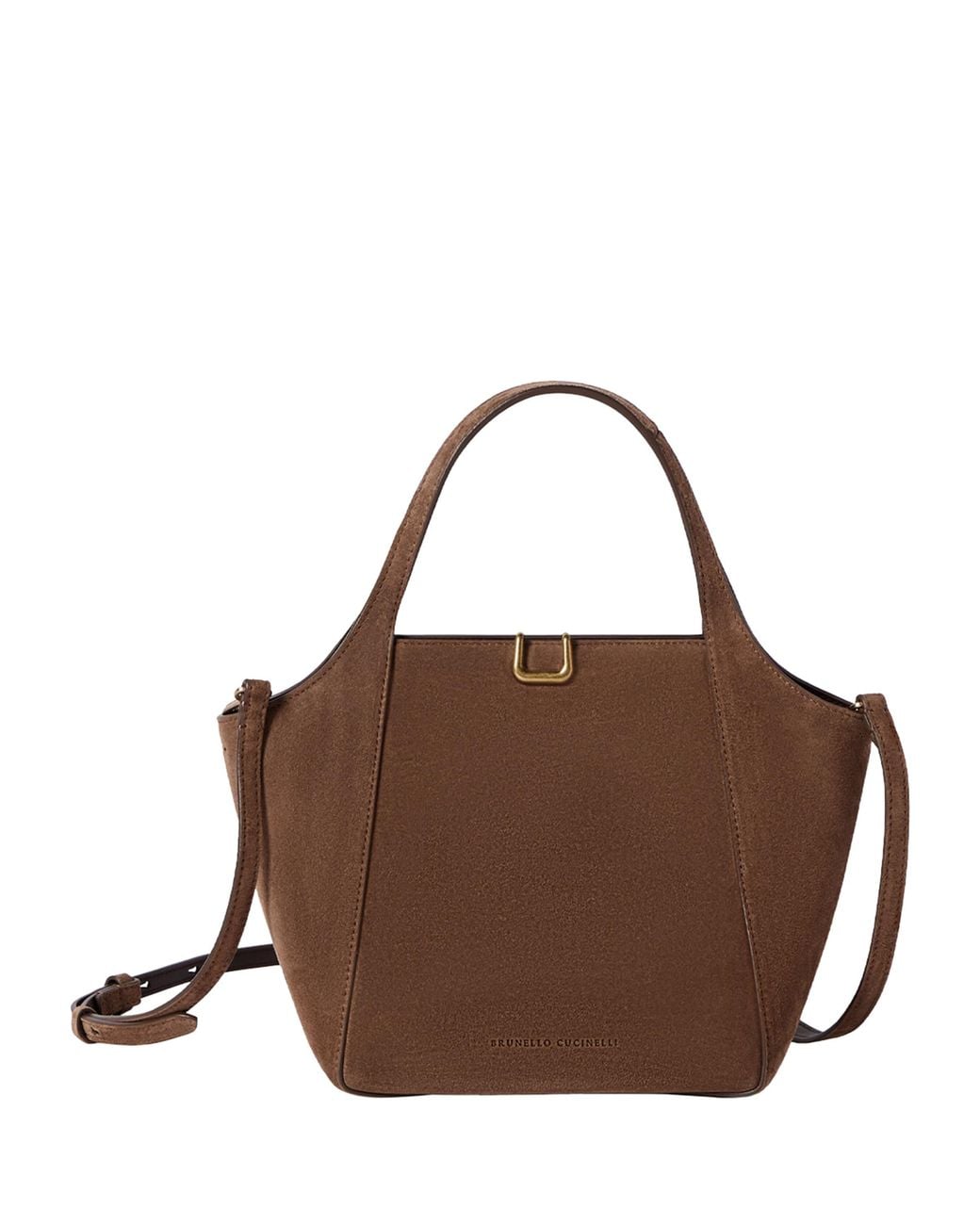 Brunello Cucinelli Brown Small Suede Bucket Bag