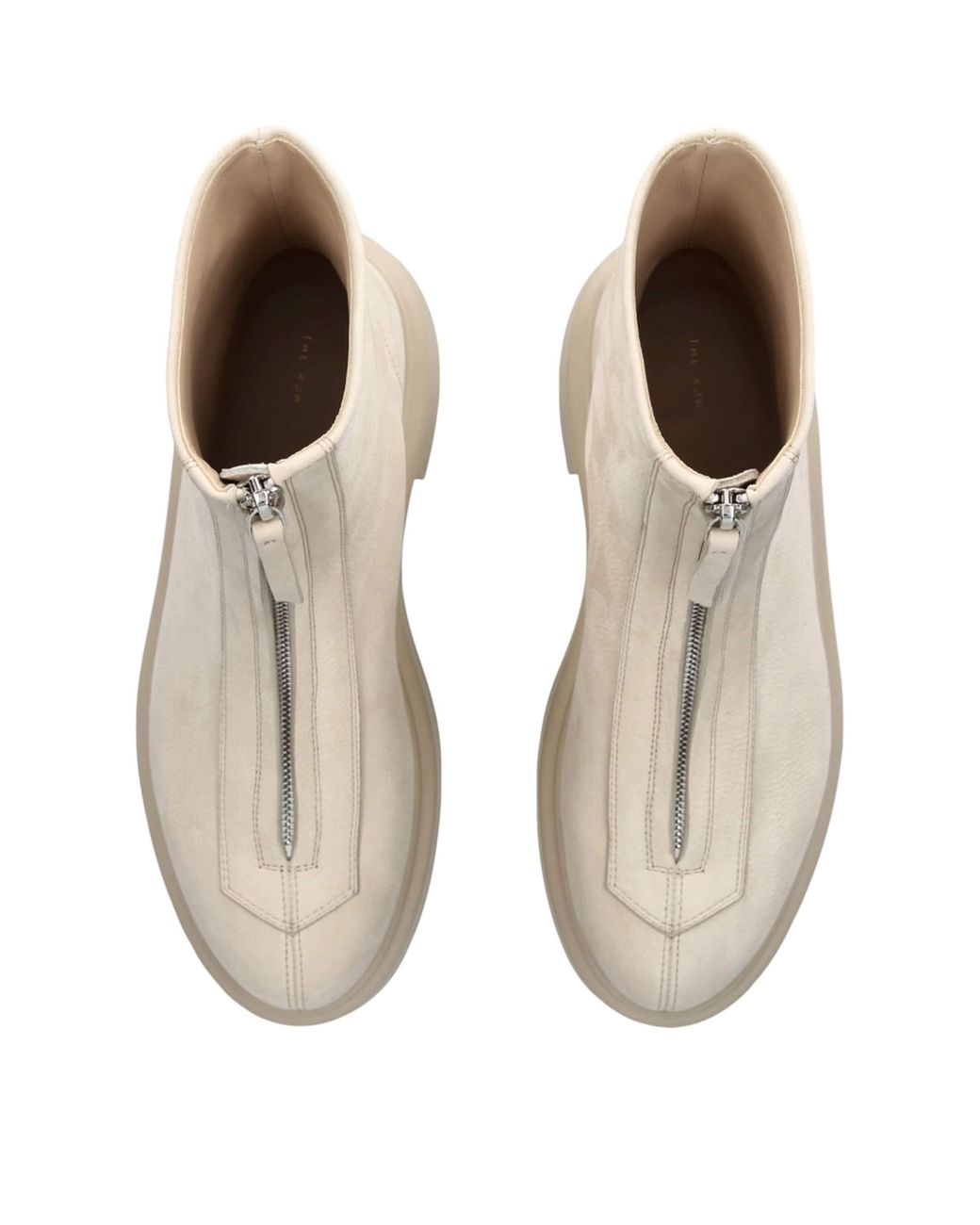 The Row Natural Zipped I Leather Boots