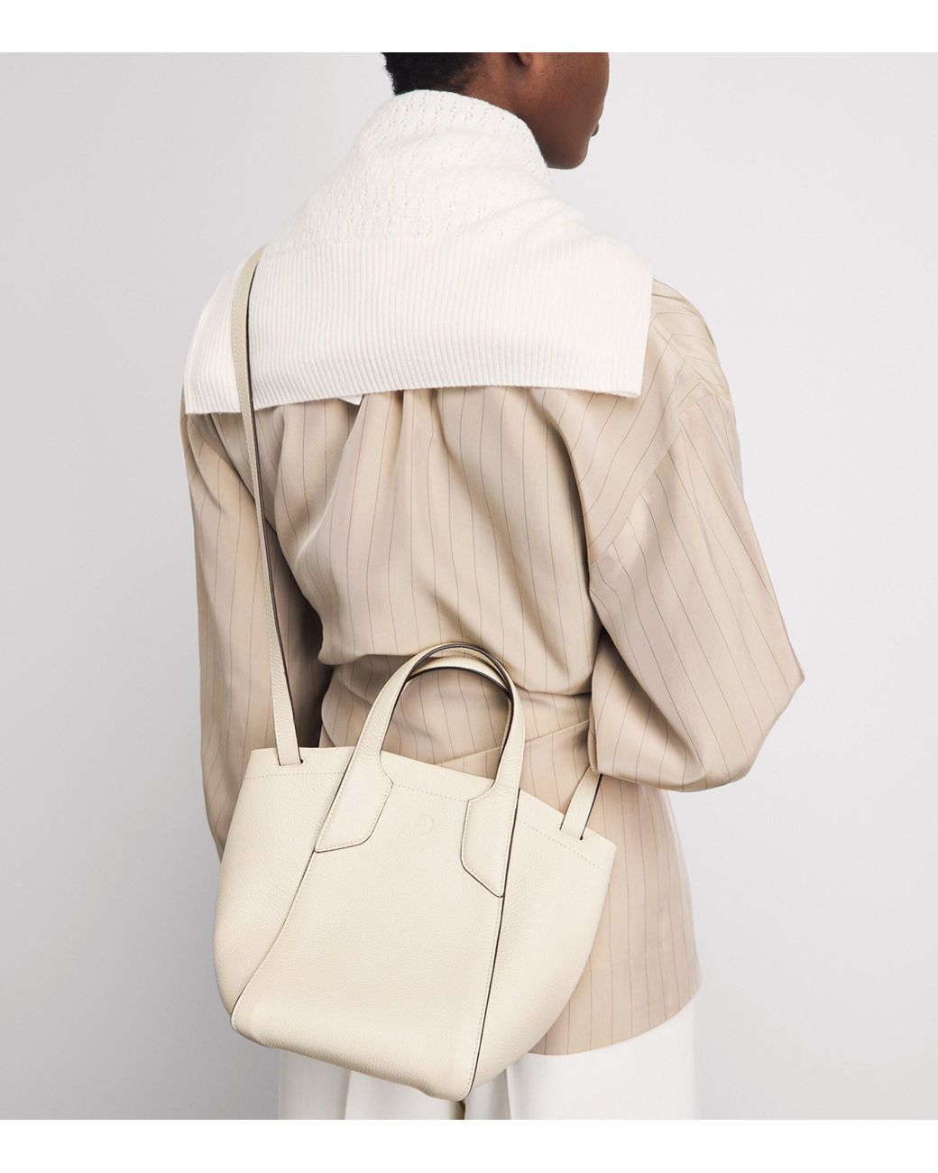 Harrods Natural Small Leather Freya Tote Bag