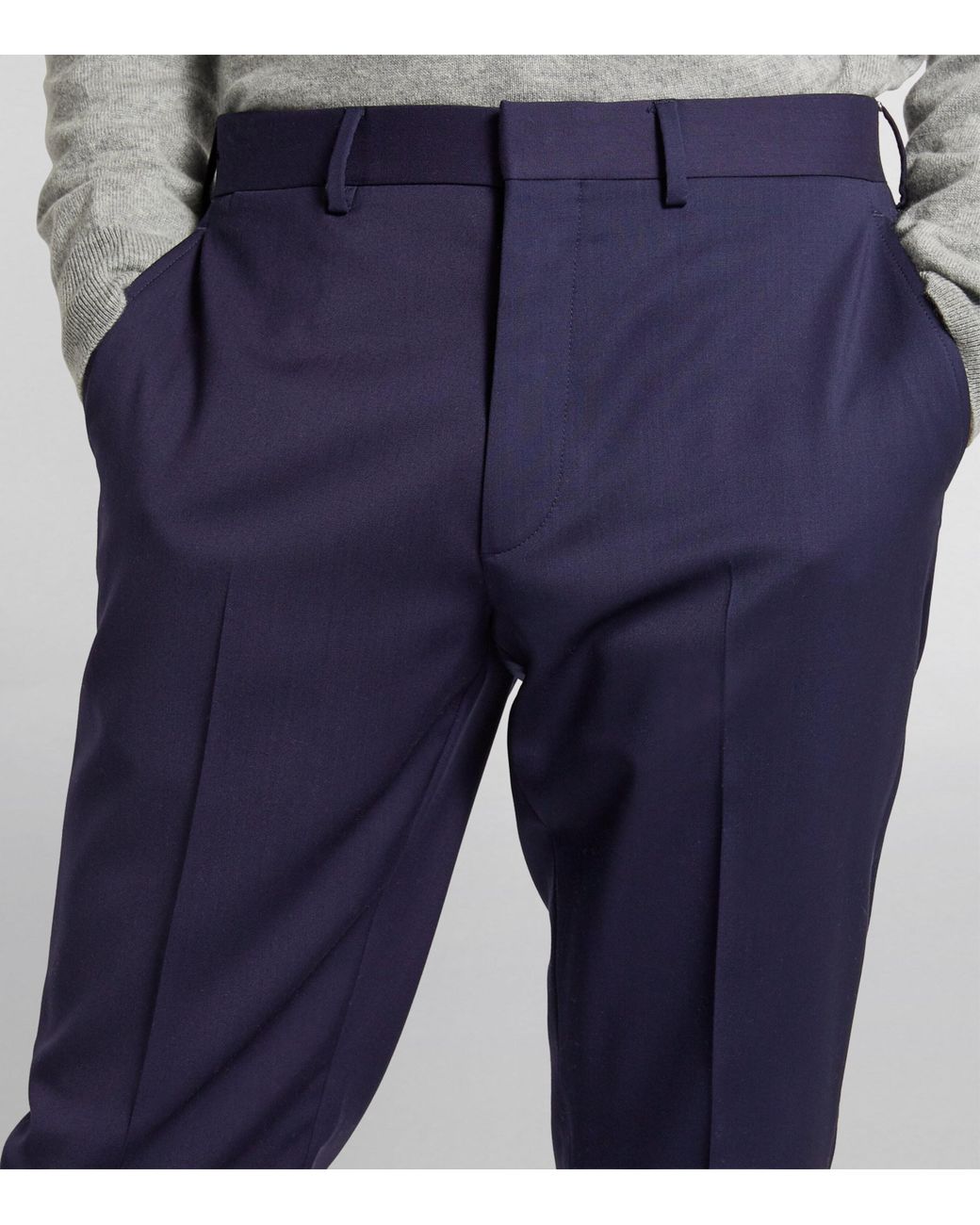 Ralph Lauren Blue Wool Serge Straight Trousers for men