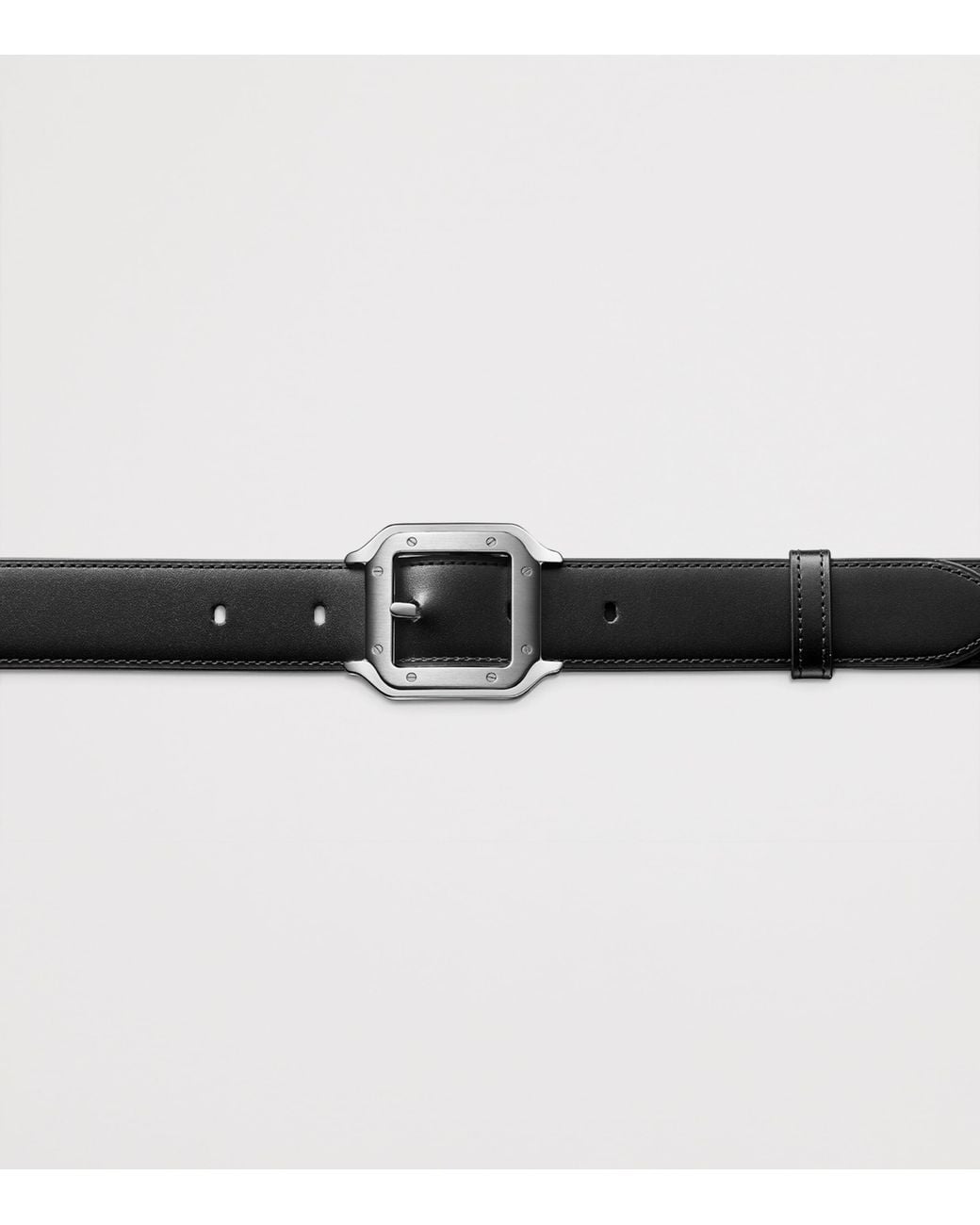 Cartier Black Leather Reversible Santos De Belt for men