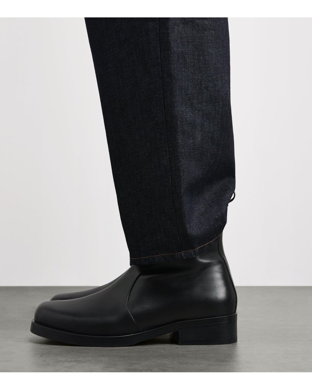 Studio Nicholson Black Leather Square-Toe Boots for men