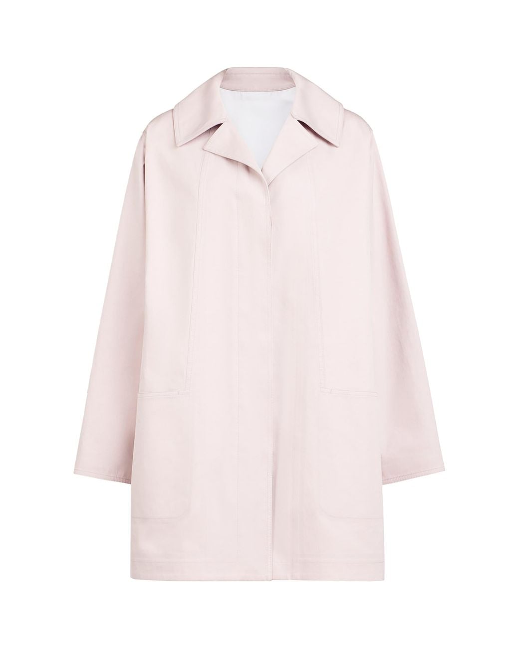 Alaïa Pink Cotton-Silk Leather-Trim Coat