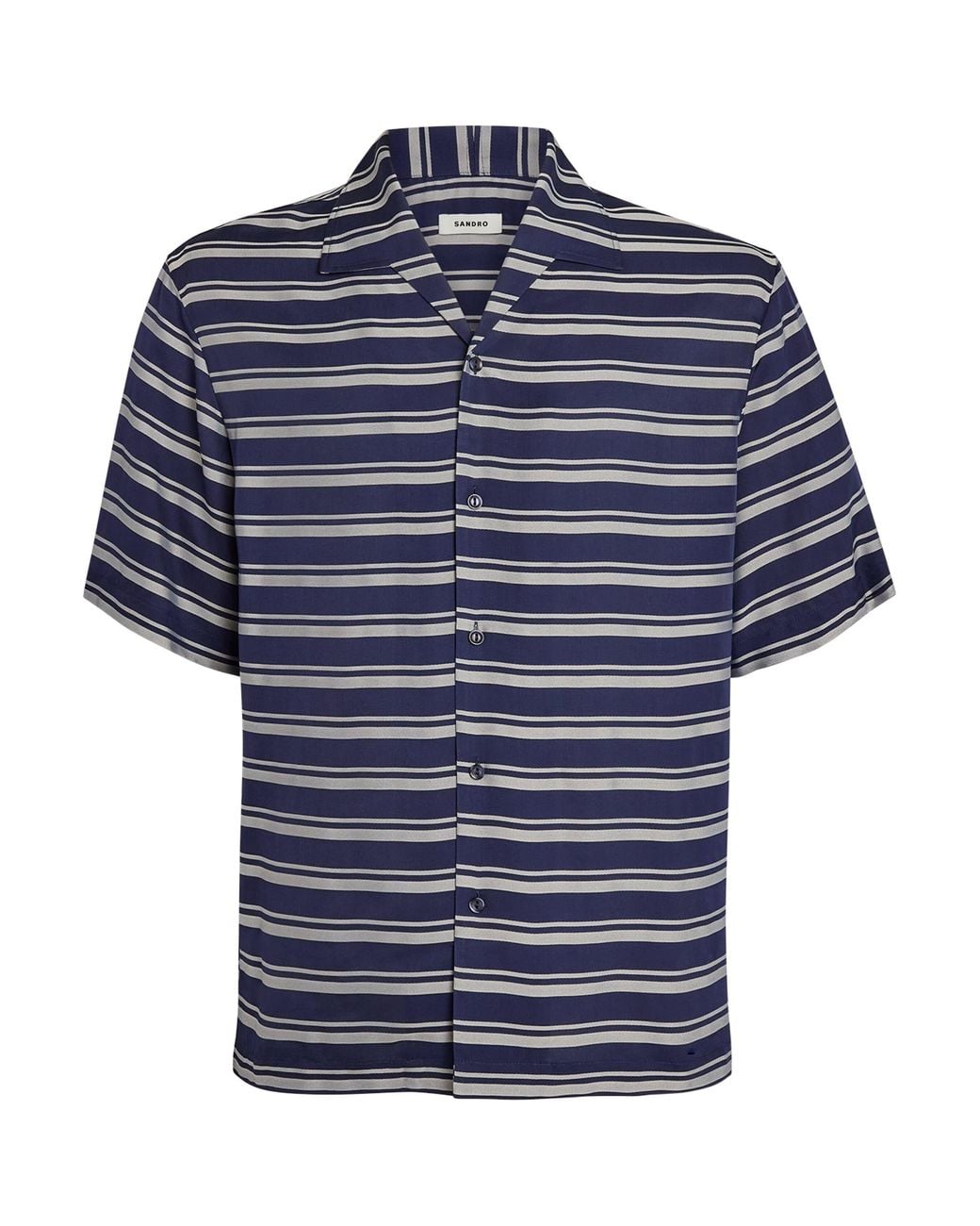 Sandro Blue Stripe Short-Sleeve Shirt for men