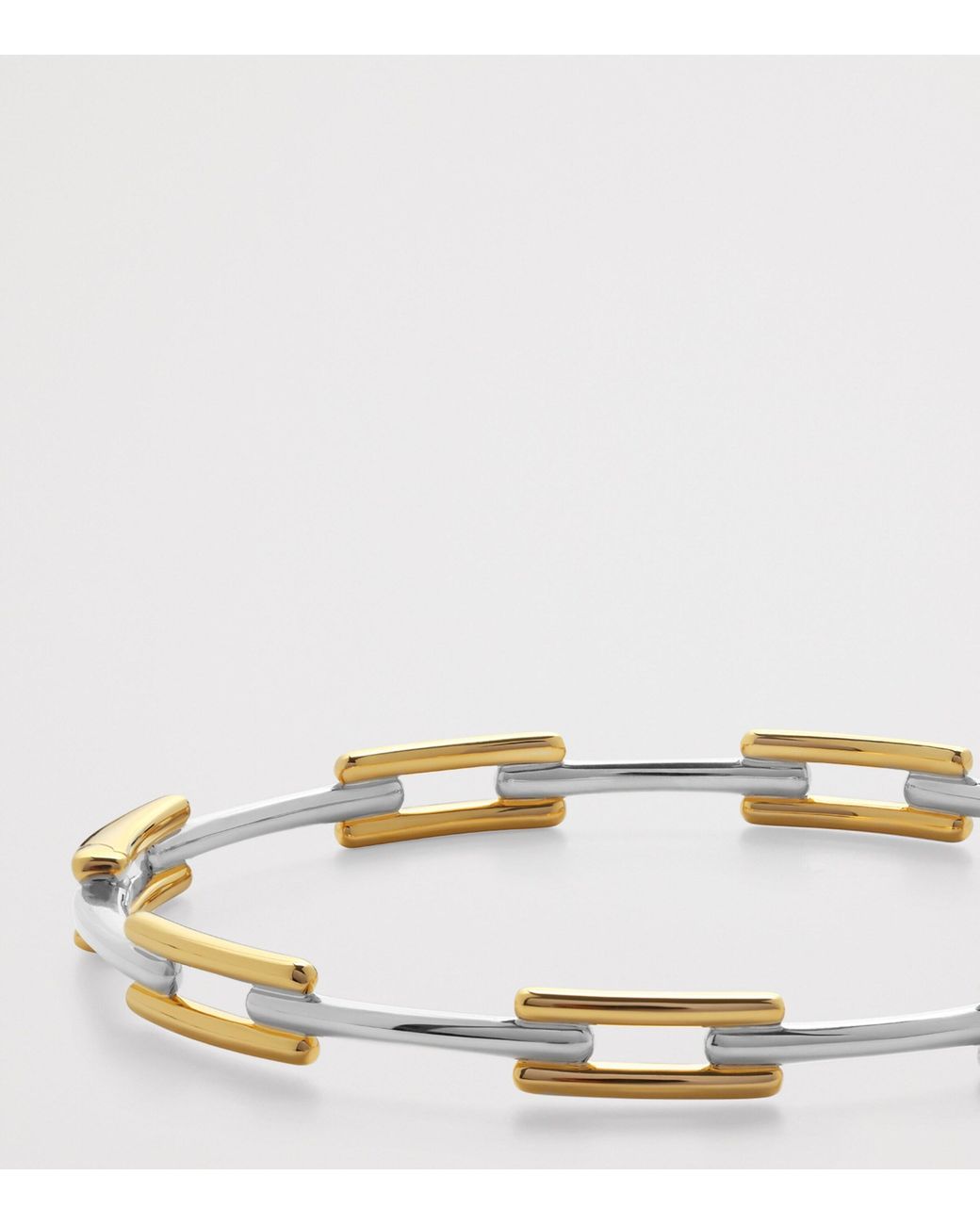 Monica Vinader Natural Vermeil And Sterling Signature Link Slim Bangle