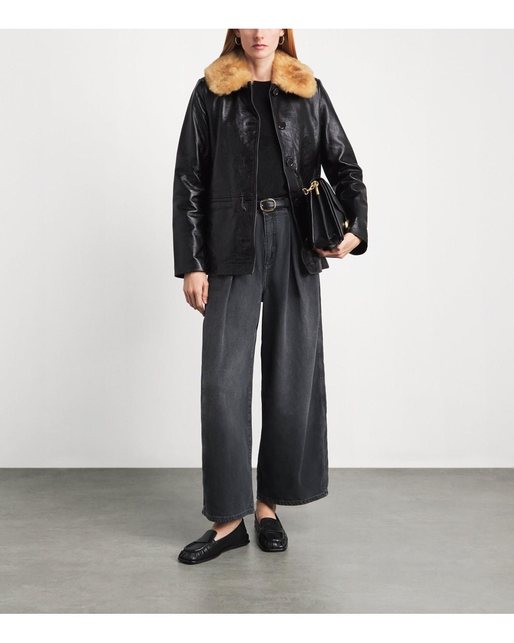 ME+EM Blue Pleated Barrel-Leg Jeans