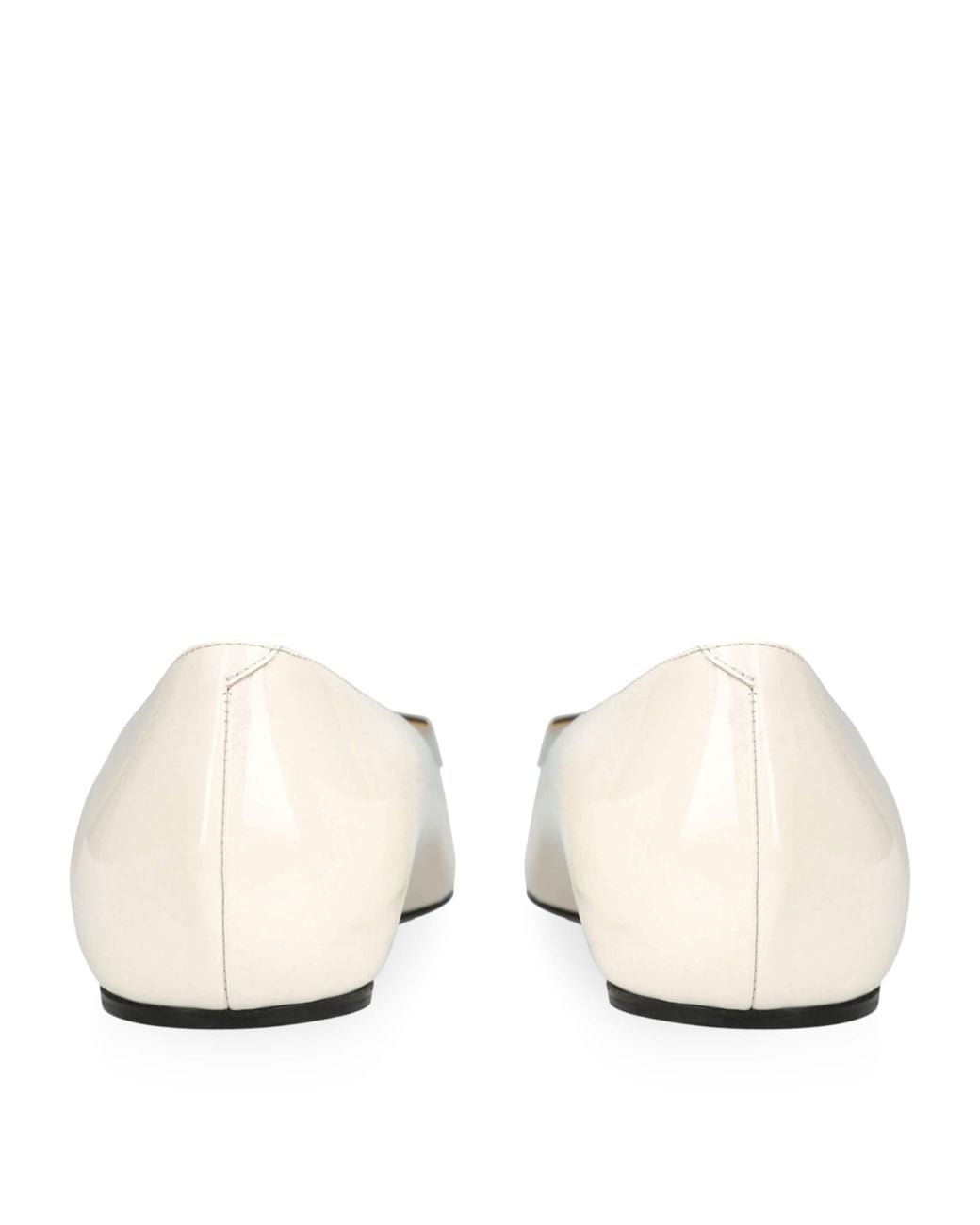 Roger Vivier Natural Patent Trompette Ballet Flats