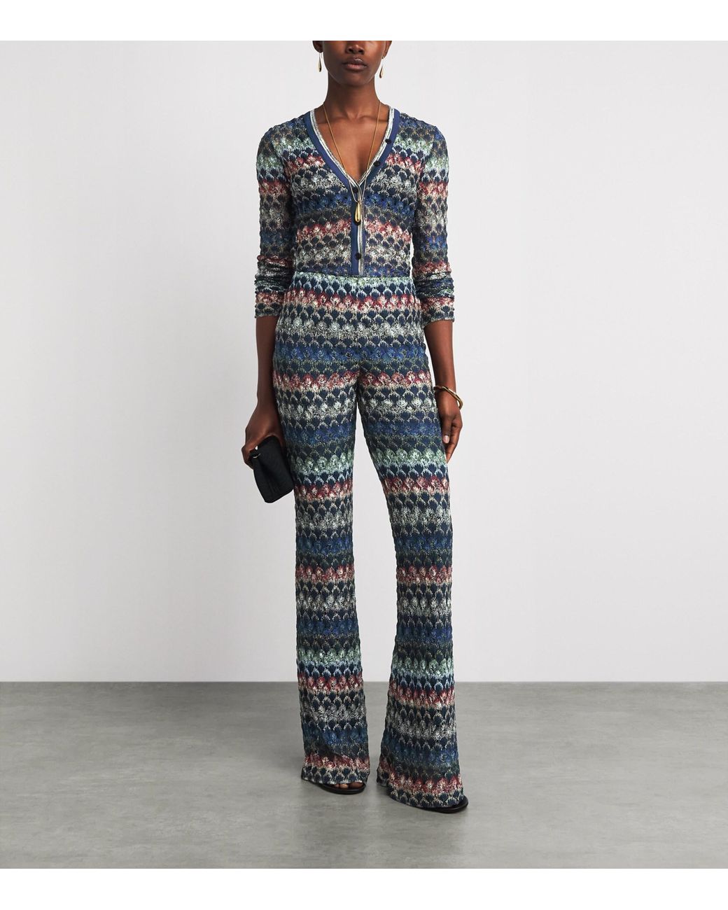 Missoni Blue Chevron Button Sweater