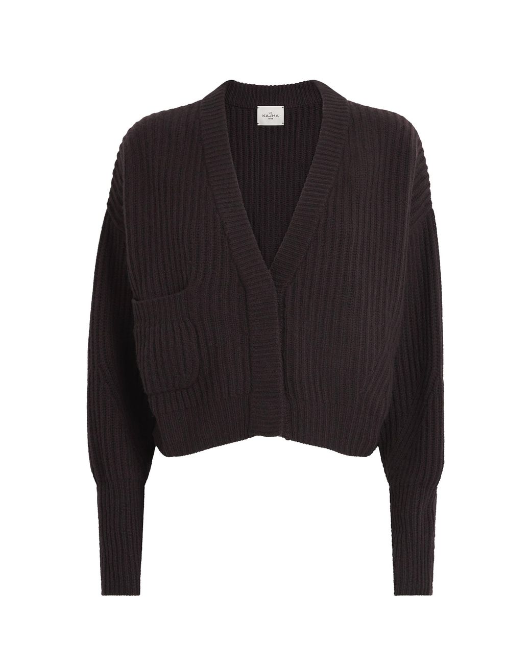 LeKasha Black Organic Cashmere Cropped Cardigan