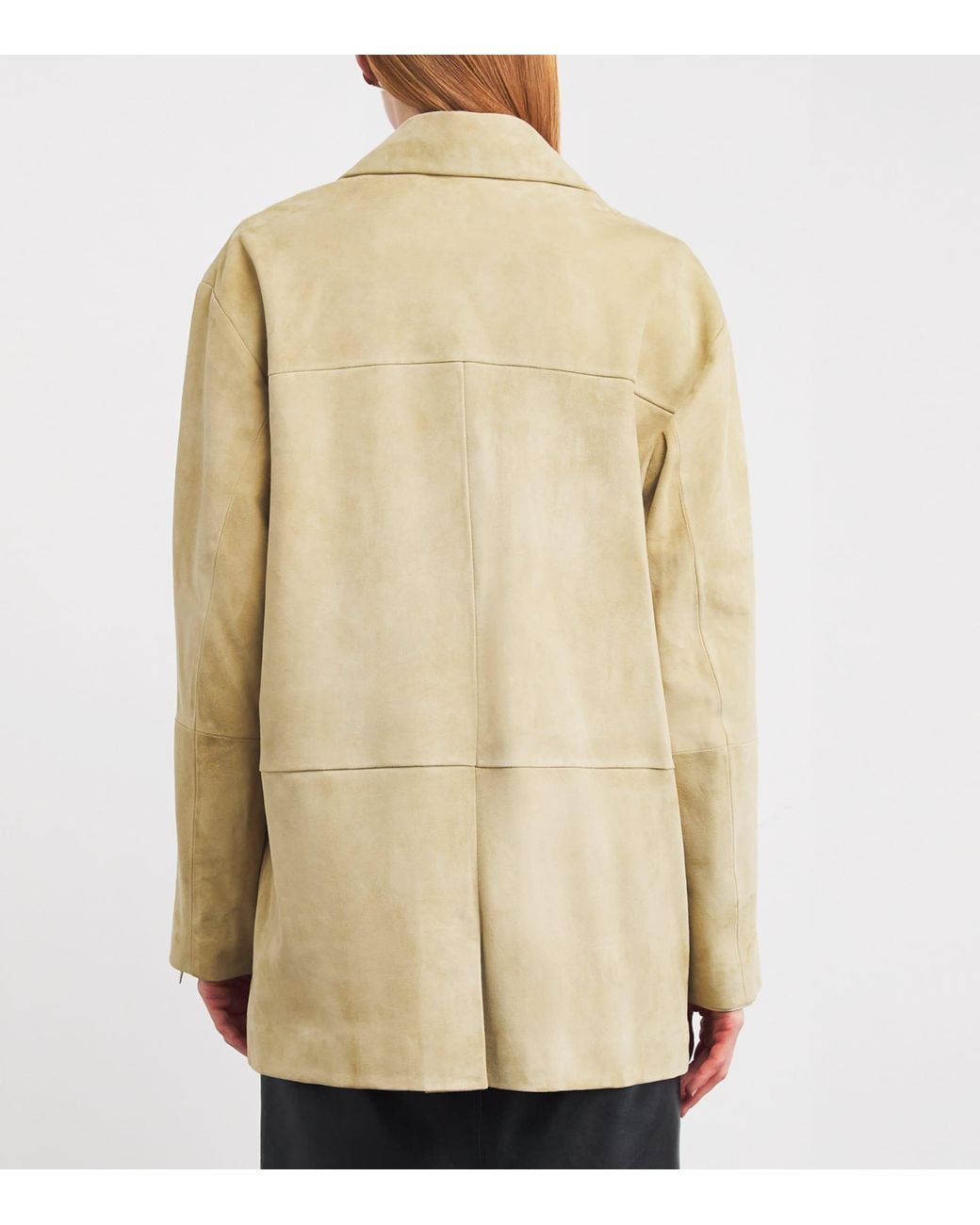 Arma Natural Sendy Button-Down Suede Jacket