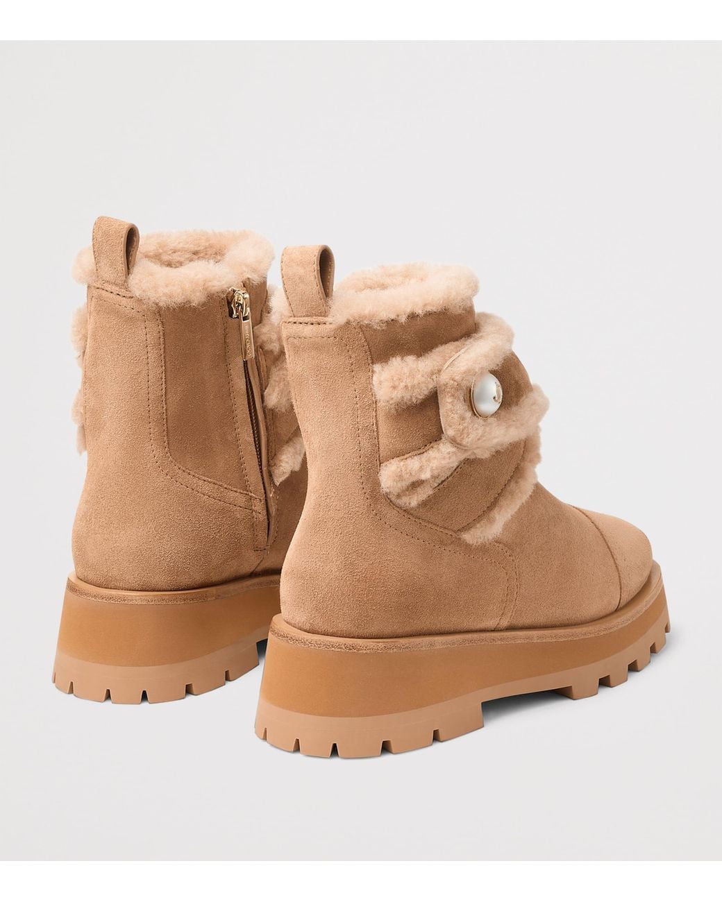 Jimmy Choo Brown Meena Suede Shearling Boots