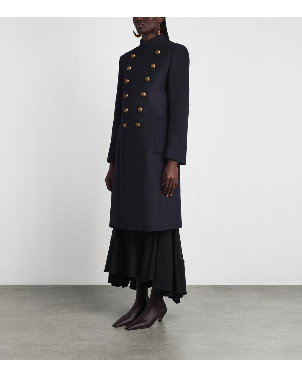 Etro Blue Wool-Blend Pea Coat