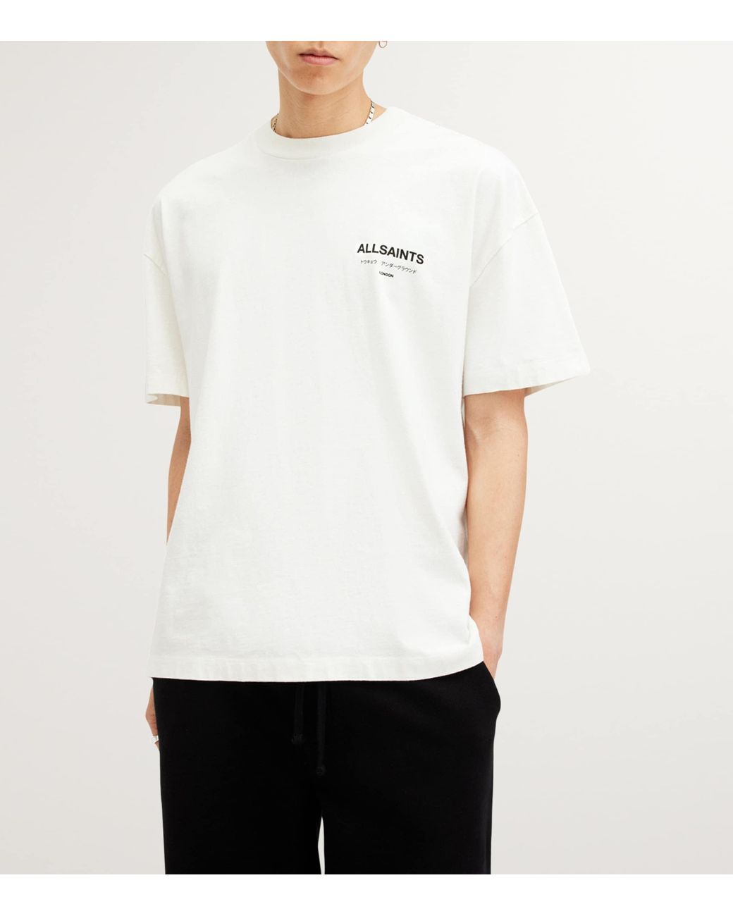 AllSaints White Organic Cotton Underground T-Shirt for men
